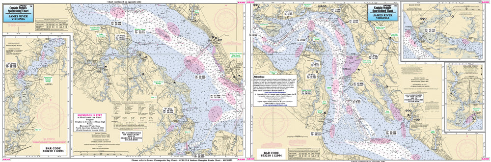 Captain Segull’s Fishing Chart Small Boat and Kayak: James River, VA    