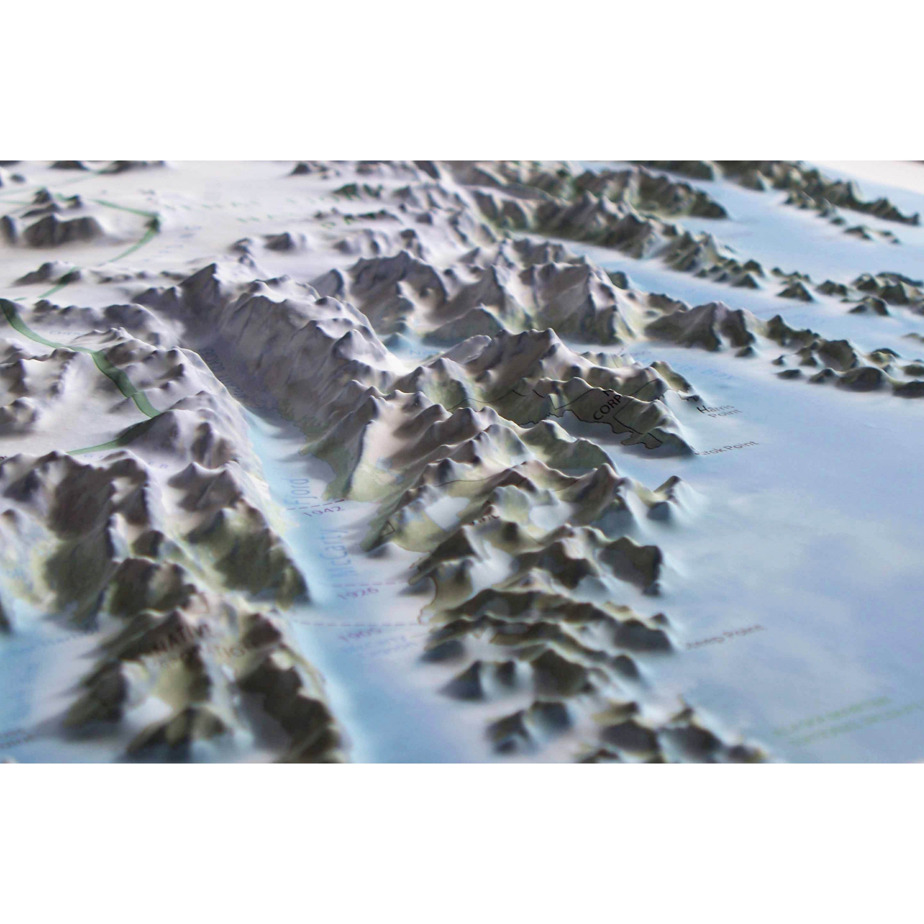 Kenai Fjords National Park Three Dimensional 3D Raised Relief Map