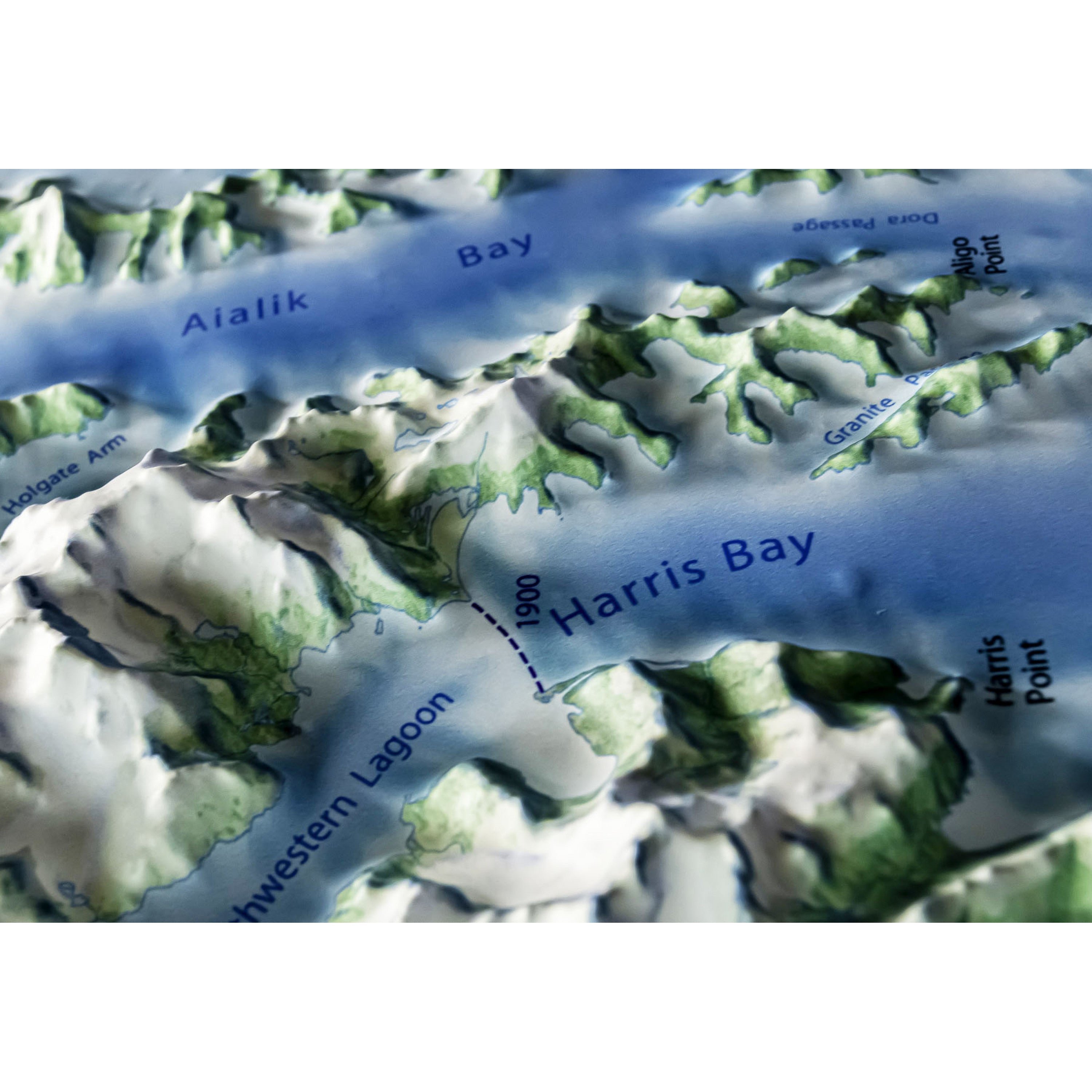 Kenai Fjords National Park Three Dimensional 3D Raised Relief Map