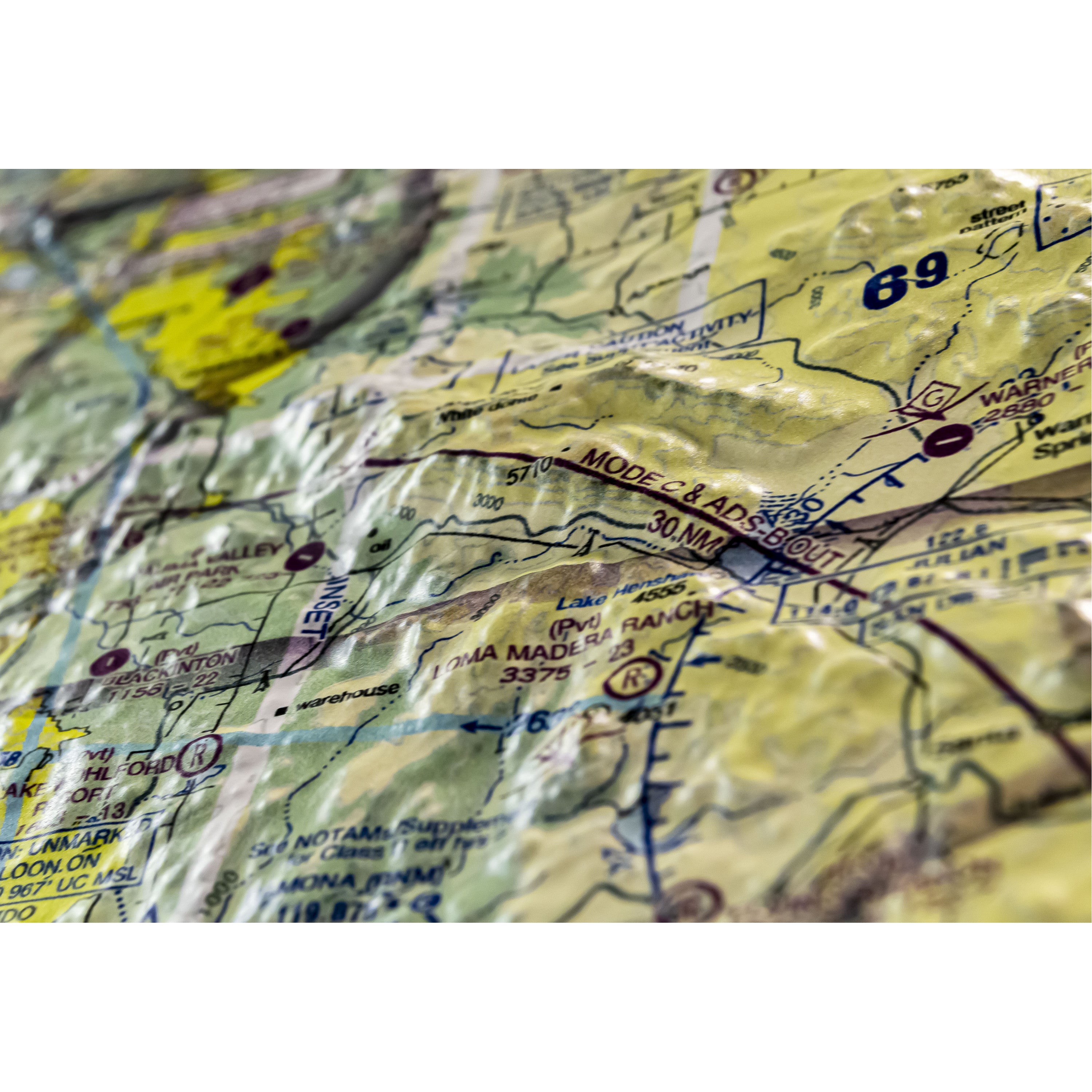 Los Angeles Aerochart Three Dimensional 3D Raised Relief Map