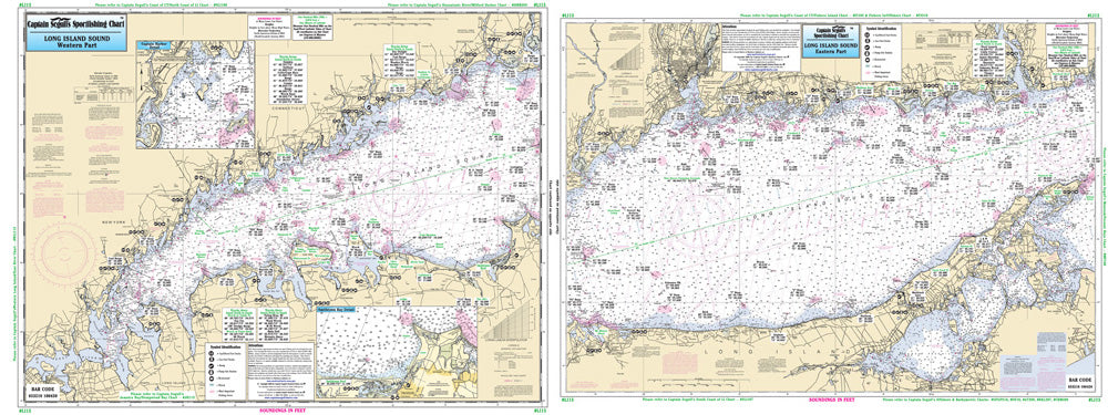 Captain Segull’s Fishing Chart Nearshore Long Island Sound, NY    