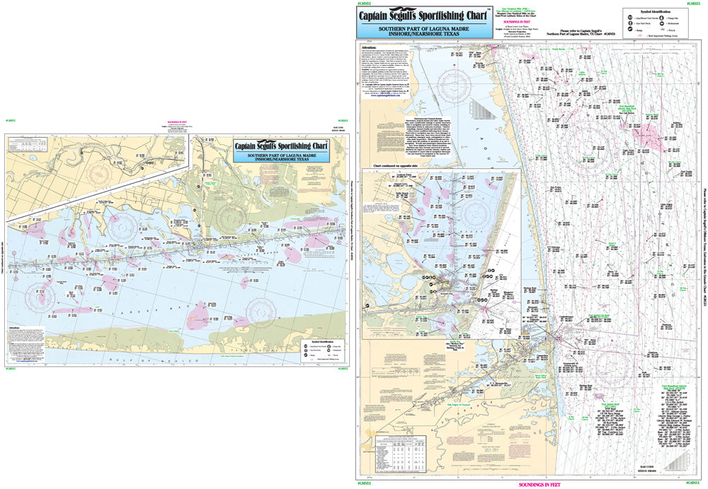 Captain Segull’s Fishing Chart Nearshore/Inshore: Southern Laguna Madre, TX    