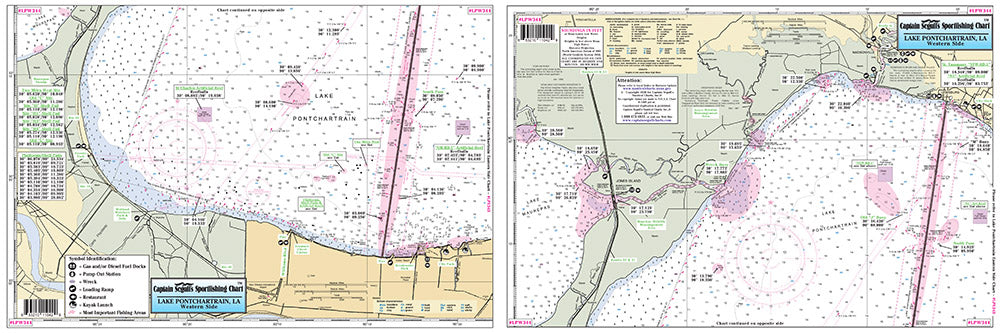 Captain Segull’s Fishing Chart Small Boat/Kayak: Lake PontChartrain West, LA    