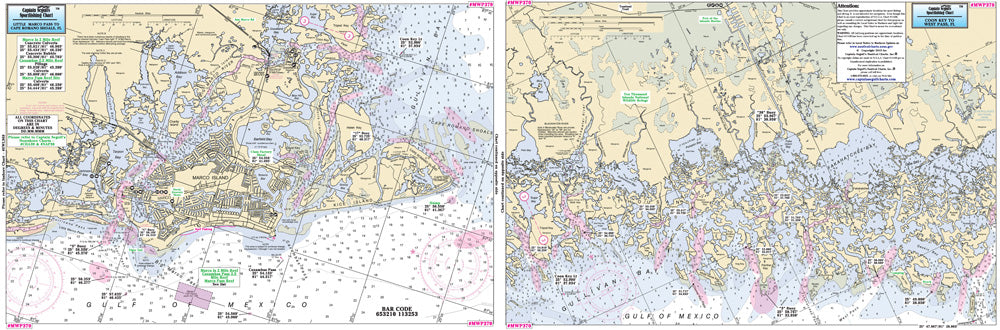 Captain Segull’s Fishing Chart Small Boat and Kayak: Marco Island to West Pass, FL    