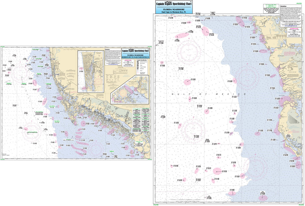 Captain Segull’s Fishing Chart Nearshore: East Cape to Naples Bay, FL    