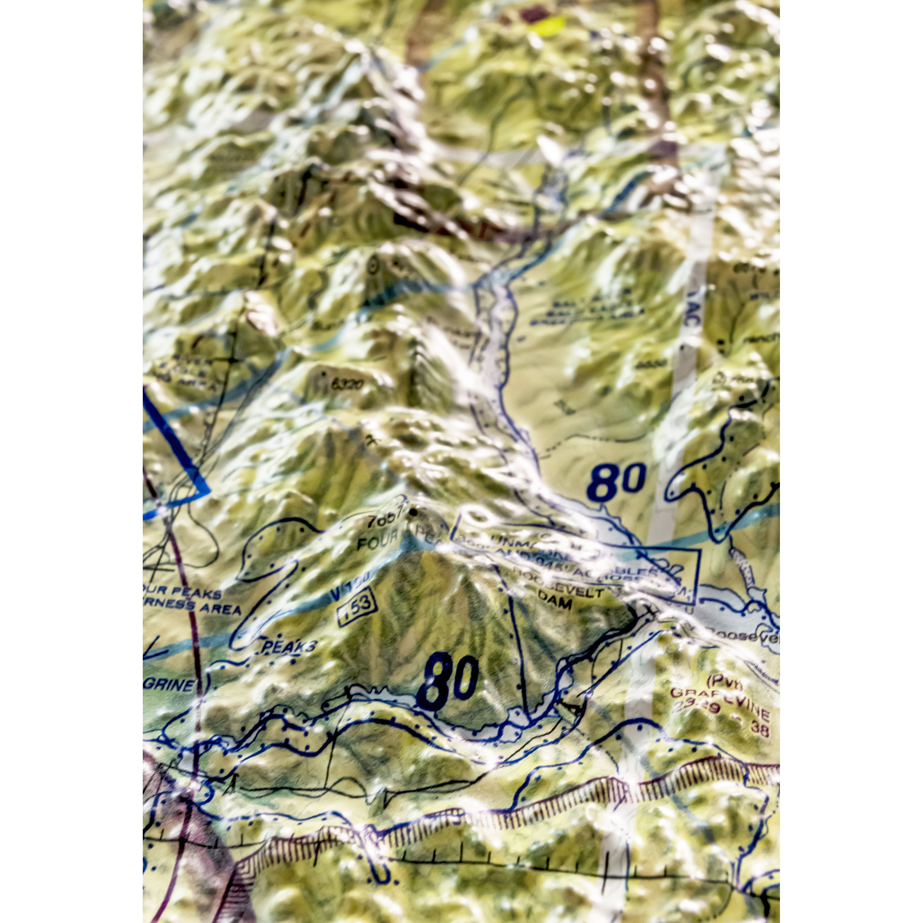 Phoenix Aerochart Three Dimensional 3D Raised Relief Map