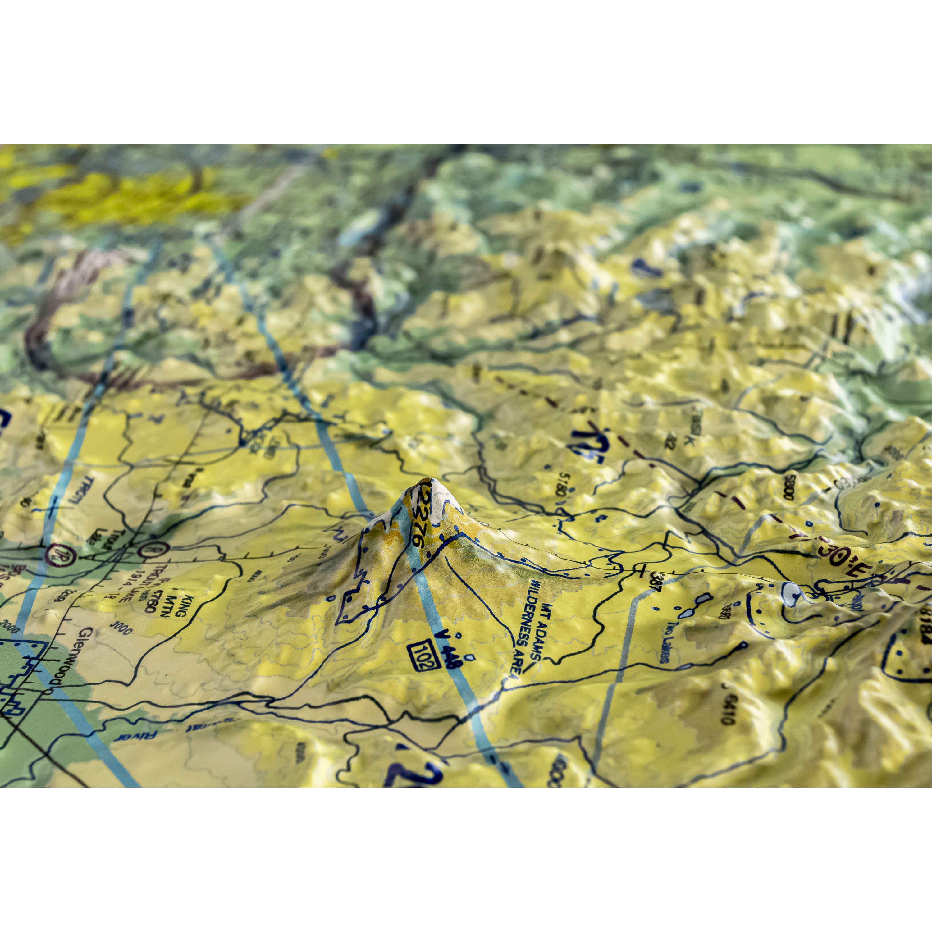 Portland Aerochart Three Dimensional 3D Raised Relief Map