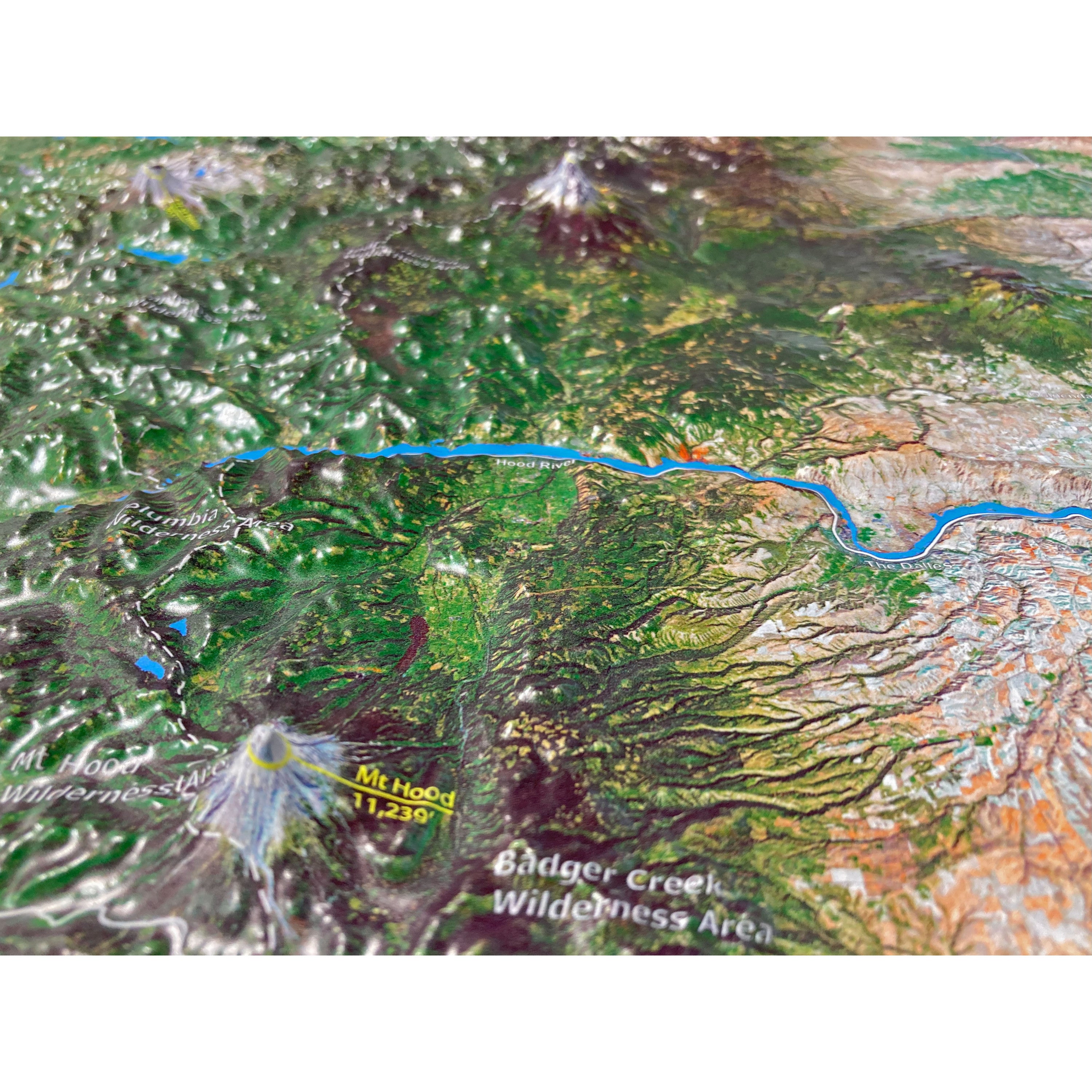 Portland Pacific Northwest Satellite Image Three Dimensional 3D Raised Relief Map