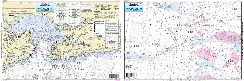 Captain Segull’s Fishing Chart Small Boat/Kayak: Saint Louis Bay, MS    