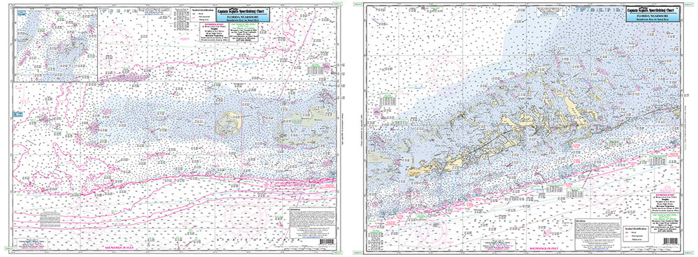 Captain Segull’s Fishing Chart Nearshore: Sombrero Key to Dry Tortugas, FL    
