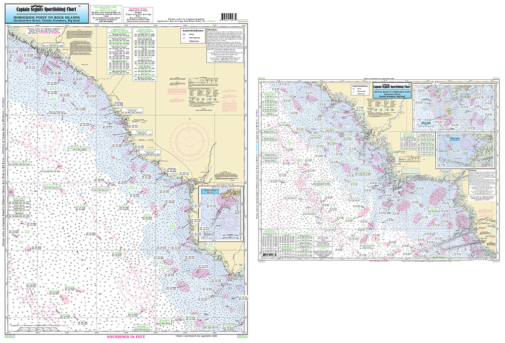 Captain Segull’s Fishing Chart Nearshore: Crystal River to Rock Islands, FL    