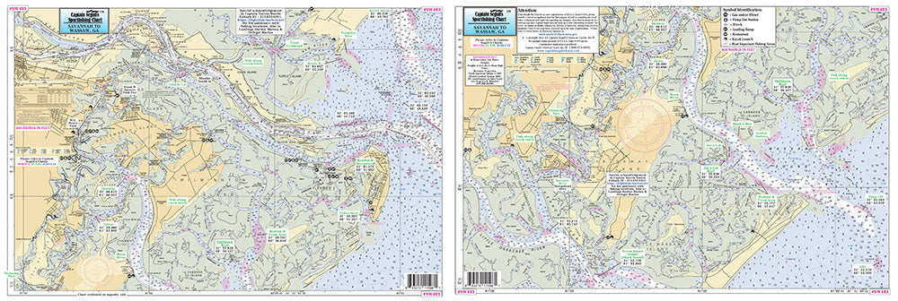 Captain Segull’s Fishing Chart Small Boat and Kayak: Savannah to Wassaw, GA    