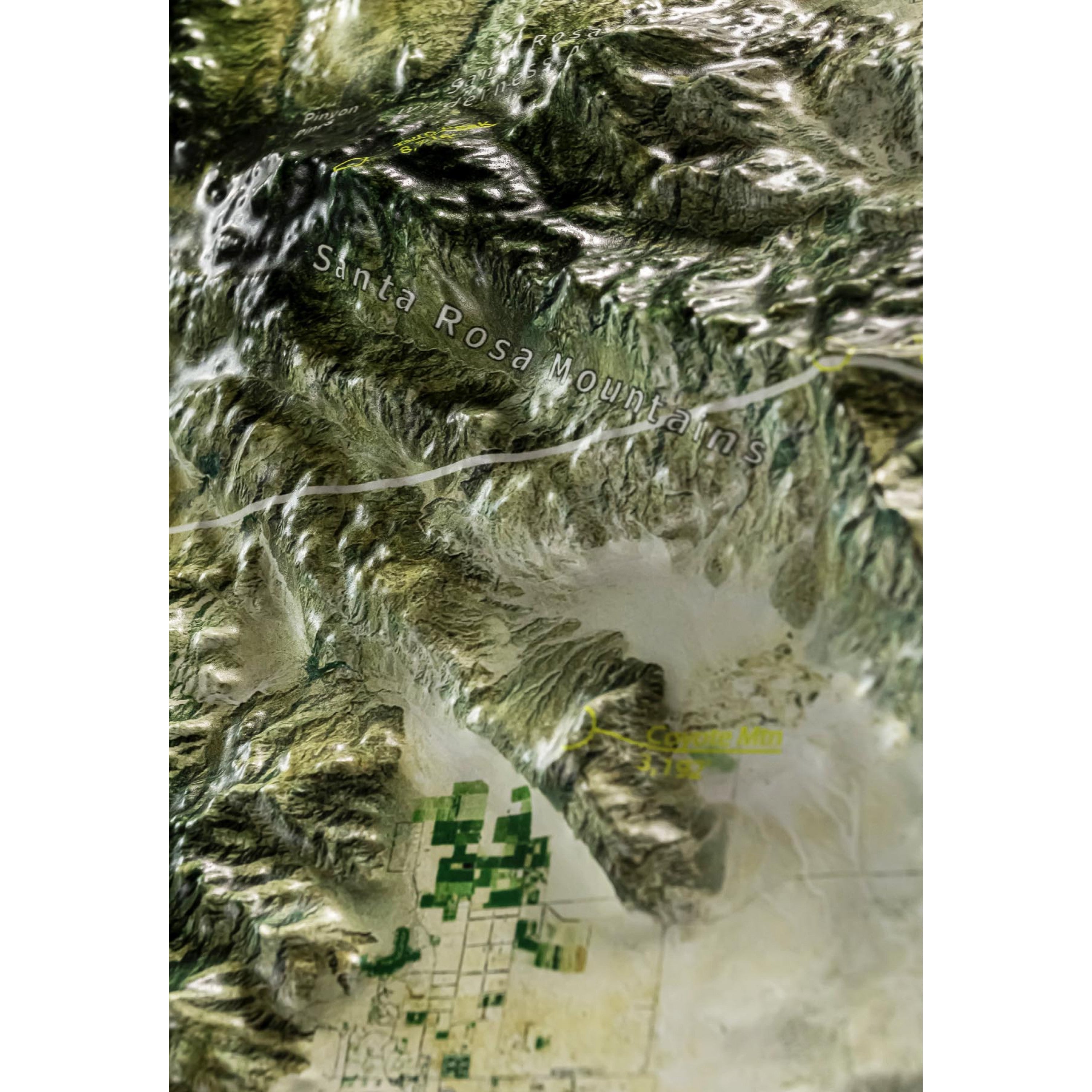 San Diego County Satellite Image Three Dimensional 3D Raised Relief Map