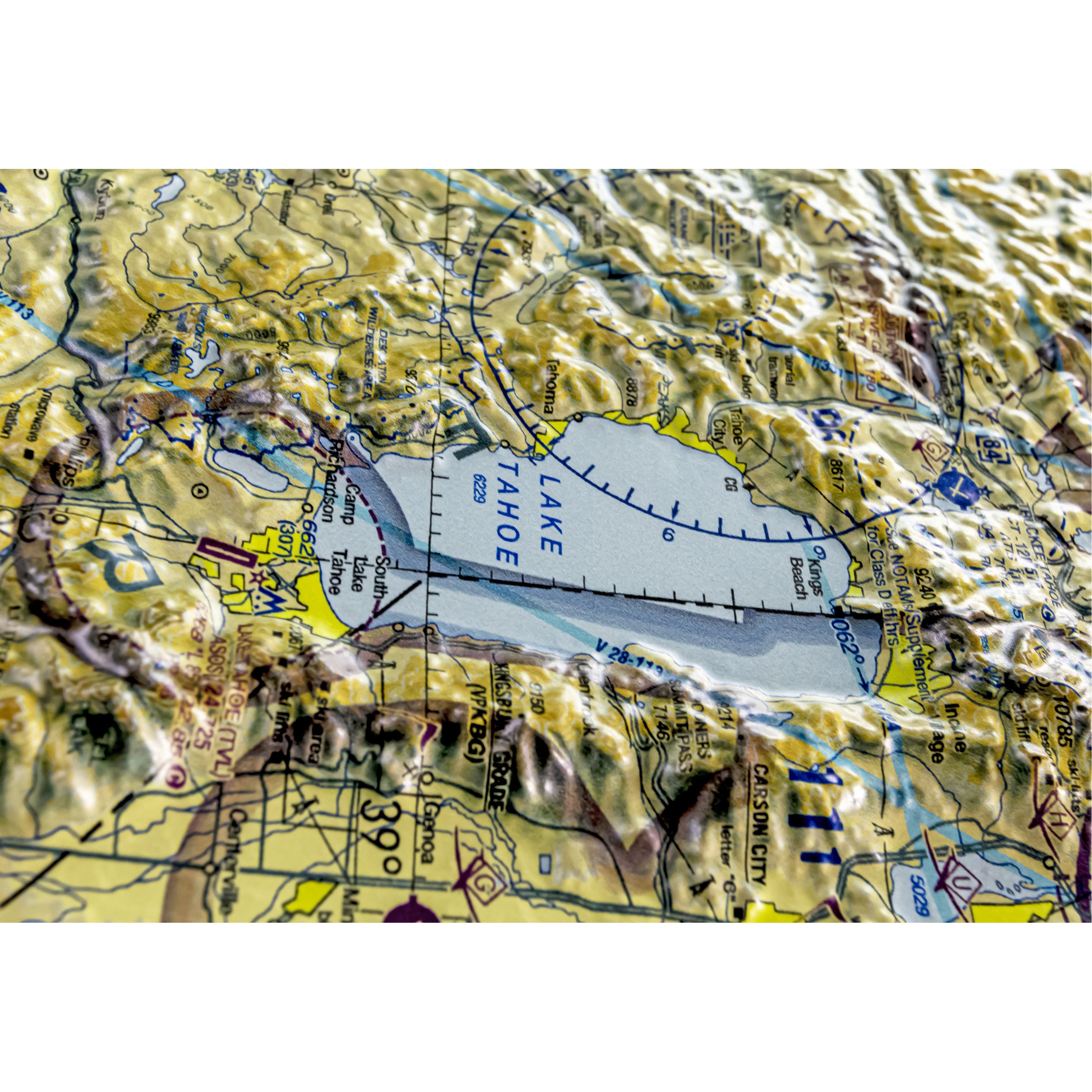 San Francisco/Tahoe Aerochart Three Dimensional 3D Raised Relief Map