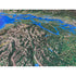 Seattle Pacific Northwest Satellite Image Three Dimensional 3D Raised Relief Map