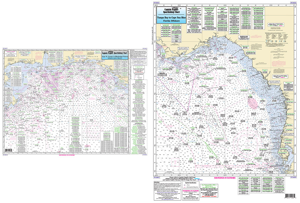Captain Segull’s Fishing Chart Offshore: Tampa, FL to Mississippi River    