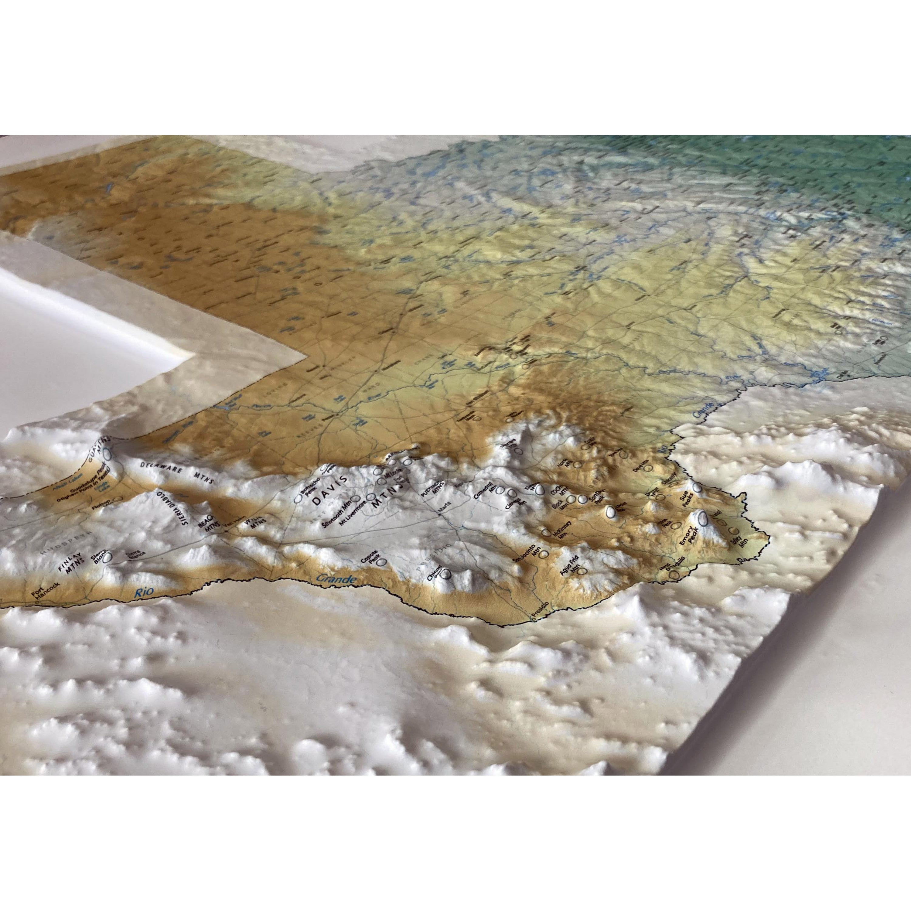 Texas State Three Dimensional 3D Raised Relief Map