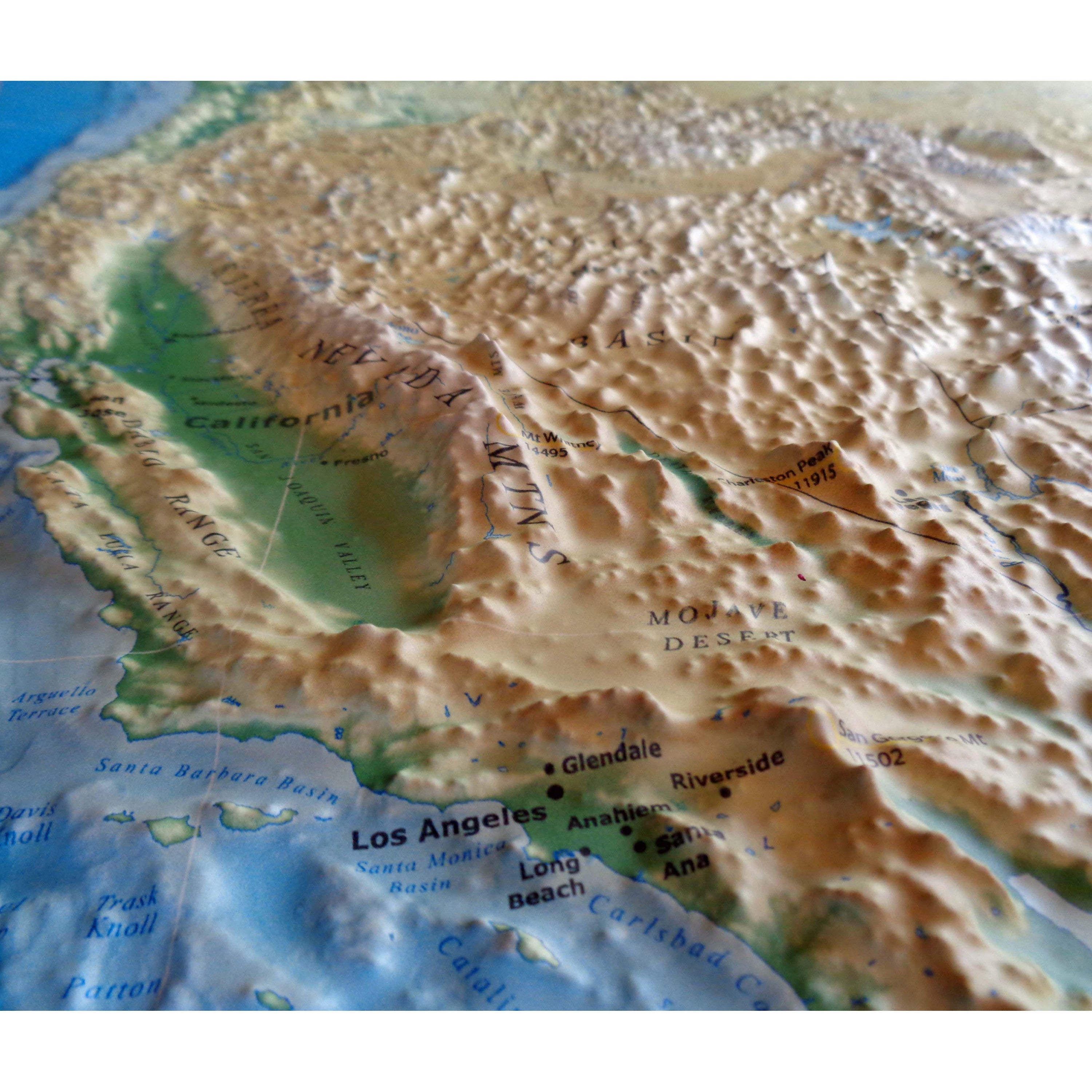 United States - Geophysical Three Dimensional 3D Raised Relief Map