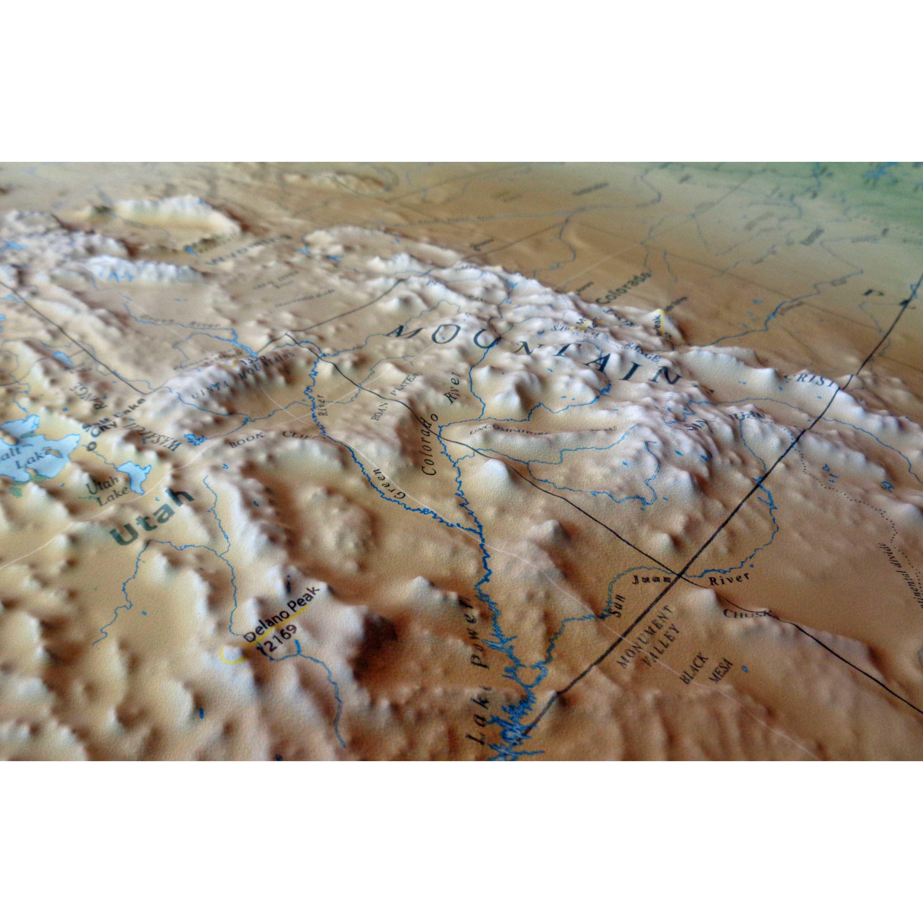 United States - Geophysical Three Dimensional 3D Raised Relief Map