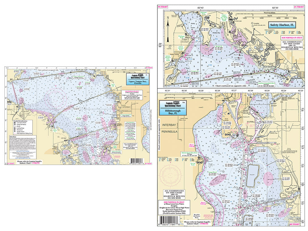 Captain Segull’s Fishing Chart Small Boat and Kayak: Upper Tampa Bay    