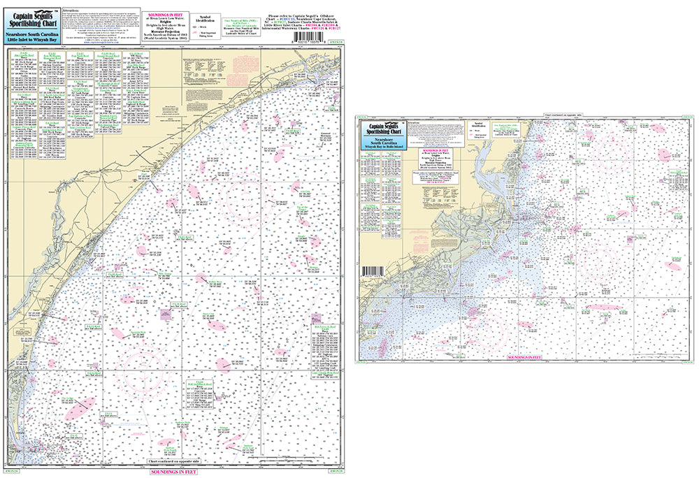 Captain Segull’s Fishing Chart Nearshore: Off Coastal South Carolina (Winyah Bay)    