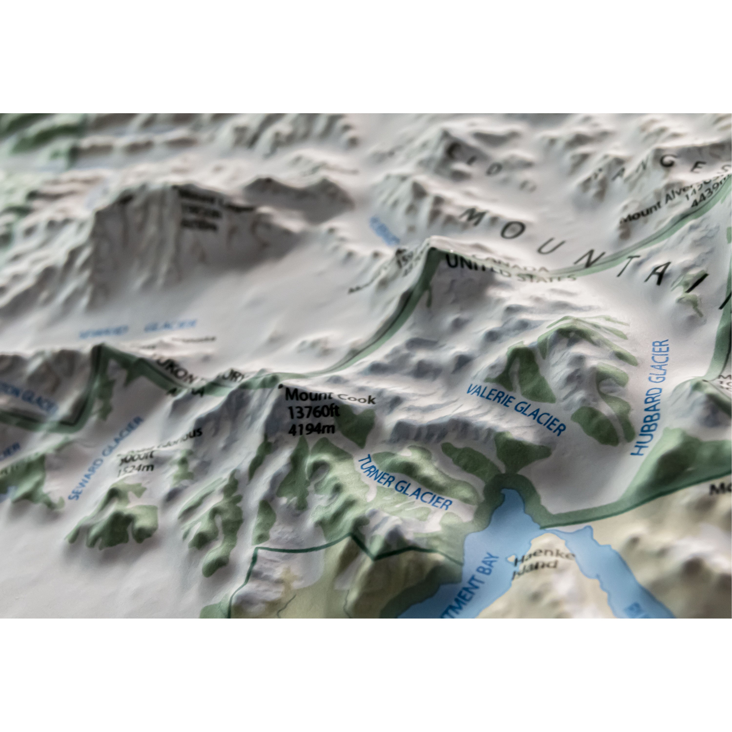 Wrangell-St Elias National Park Three Dimensional 3D Raised Relief Map