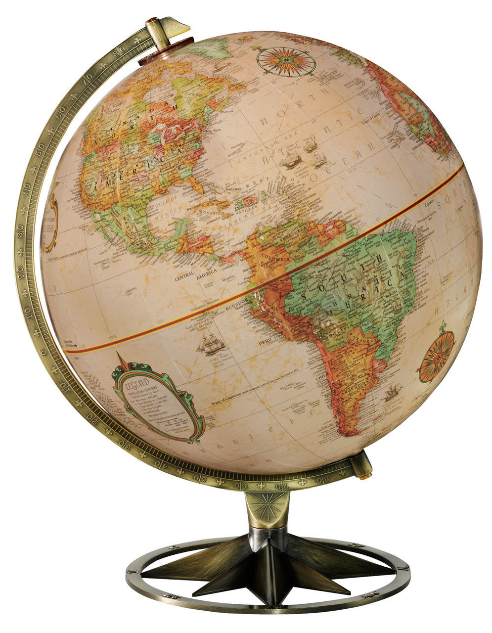 Compass Rose 12 Inch Desktop World Globe By Replogle Globes