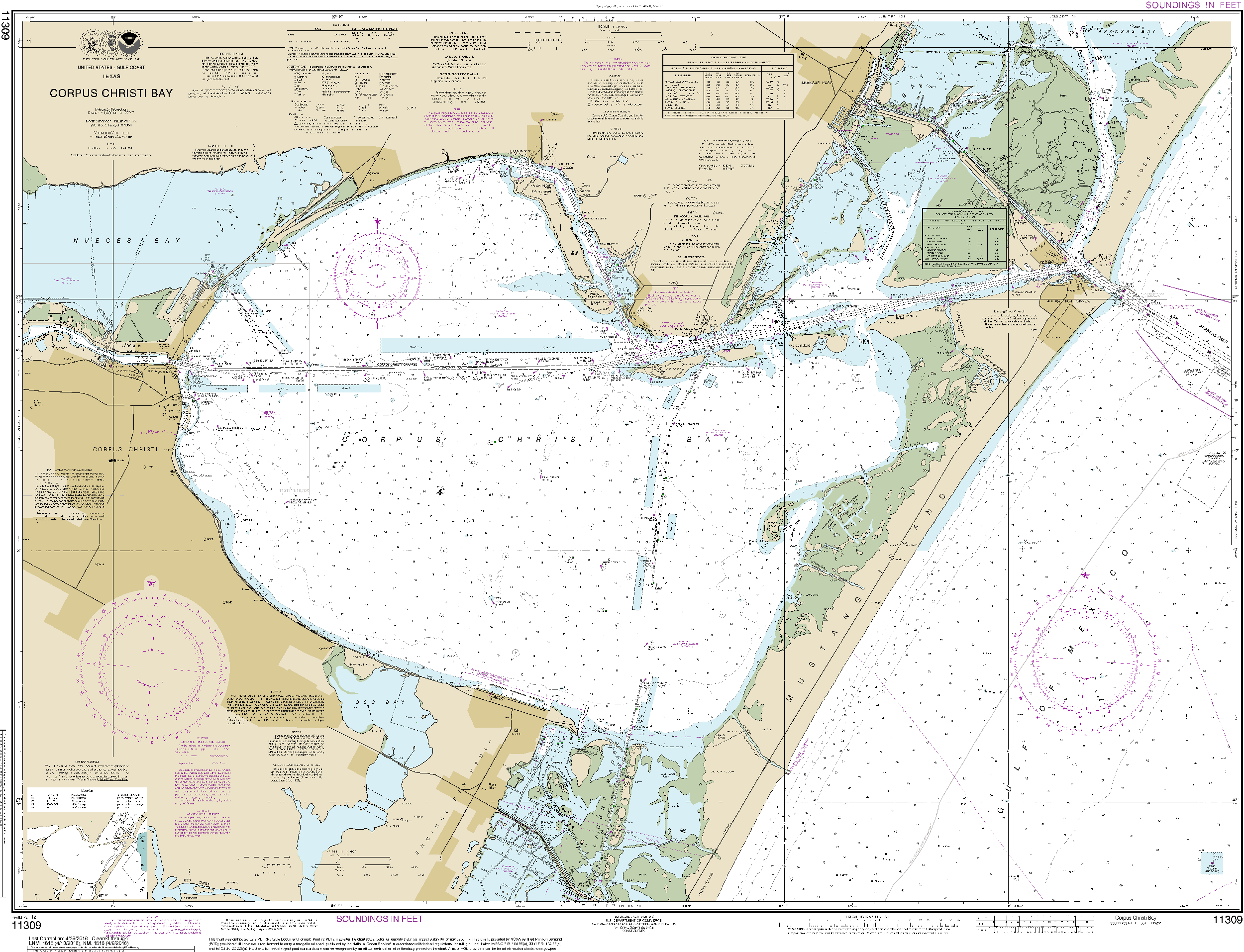 NOAA Nautical Chart 11309: Corpus Christi Bay