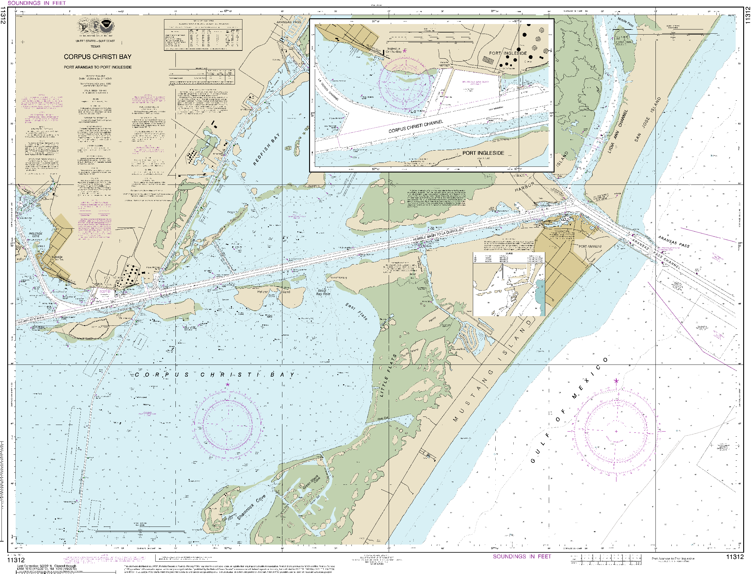 NOAA Nautical Chart 11312: Corpus Christi Bay - Port Aransas to Port Ingleside