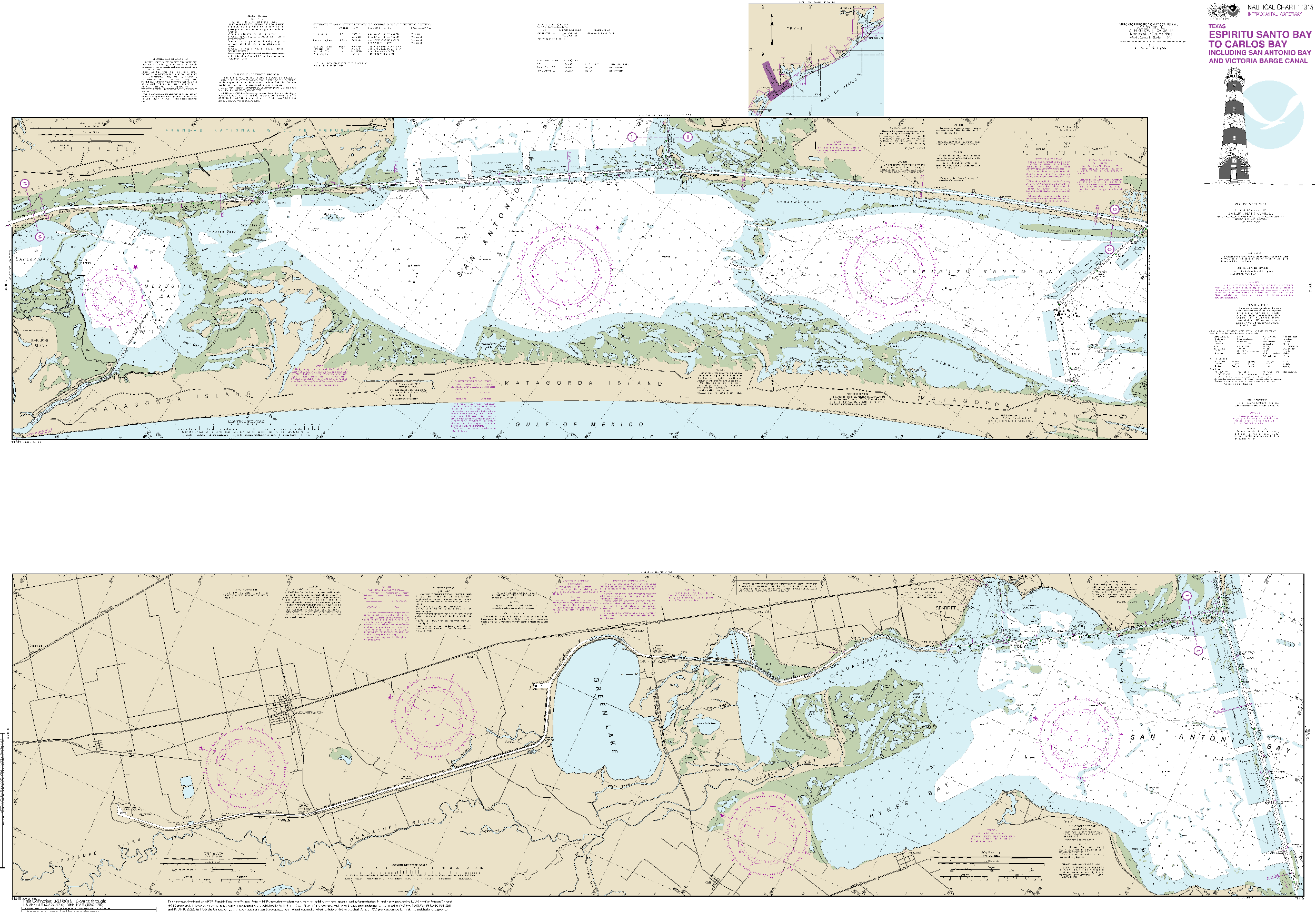 NOAA Nautical Chart 11315: Intracoastal Waterway Espiritu Santo Bay to Carlos Bay including San Antonio Bay and Victoria Barge Canal