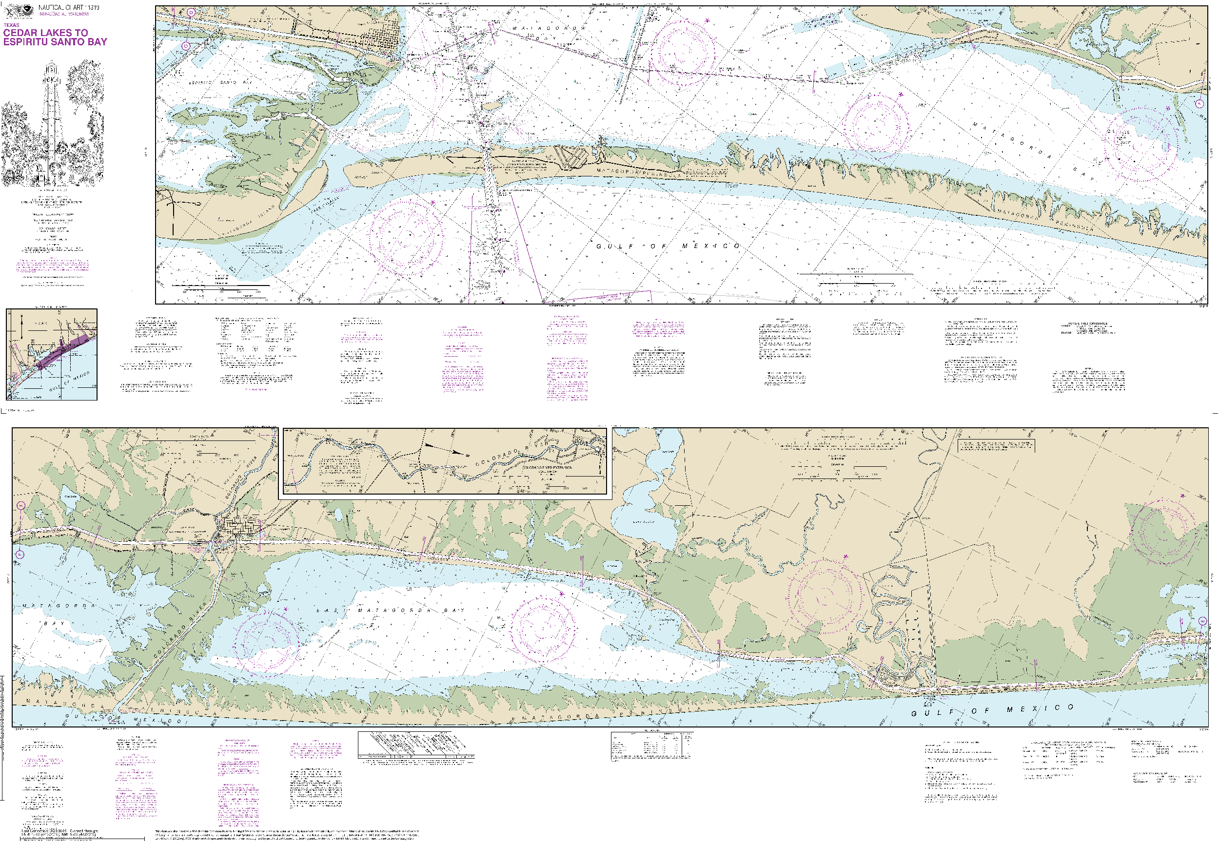 NOAA Nautical Chart 11319: Intracoastal Waterway Cedar Lakes to Espiritu Santo Bay