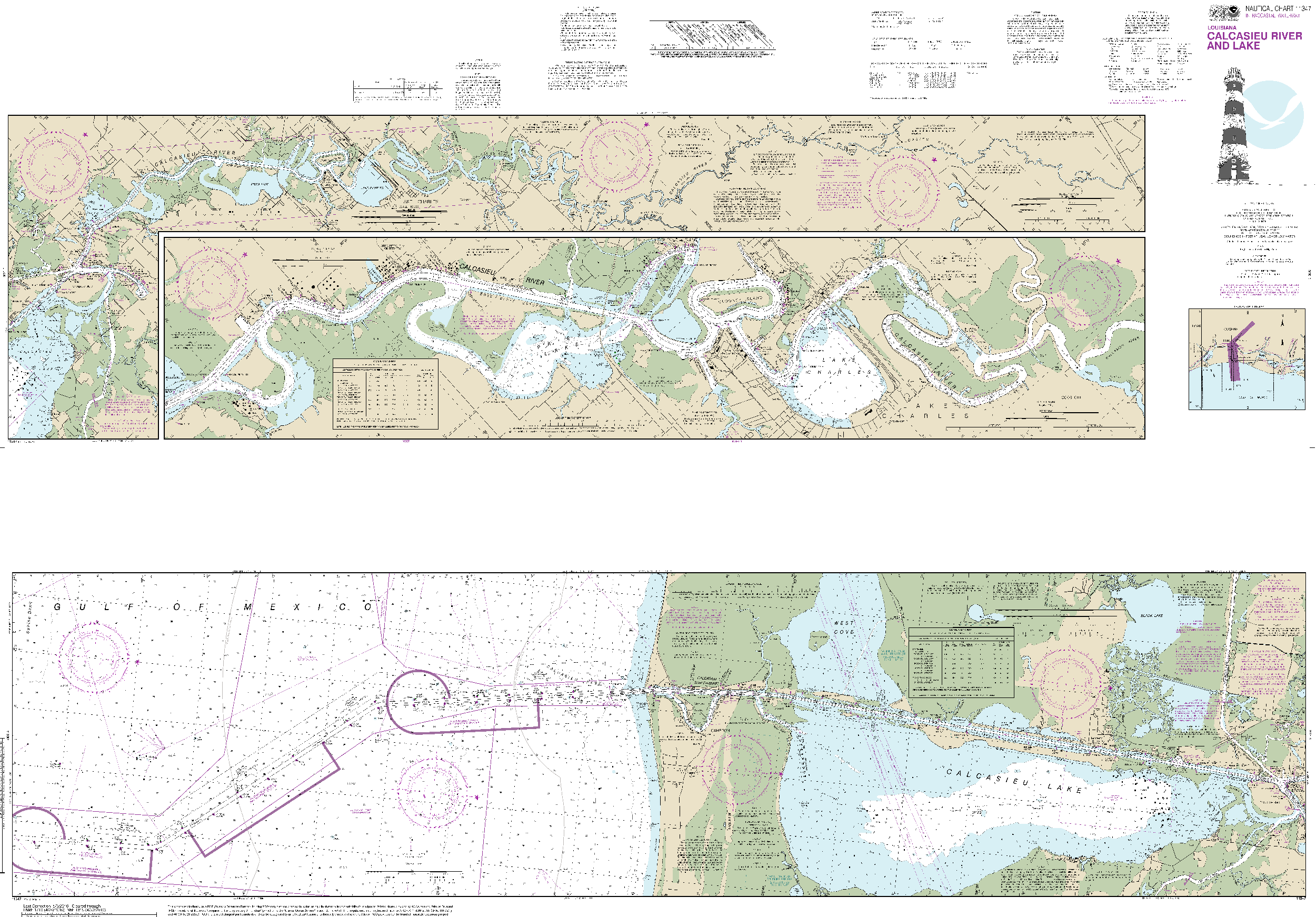 NOAA Nautical Chart 11347: Calcasieu River and Lake