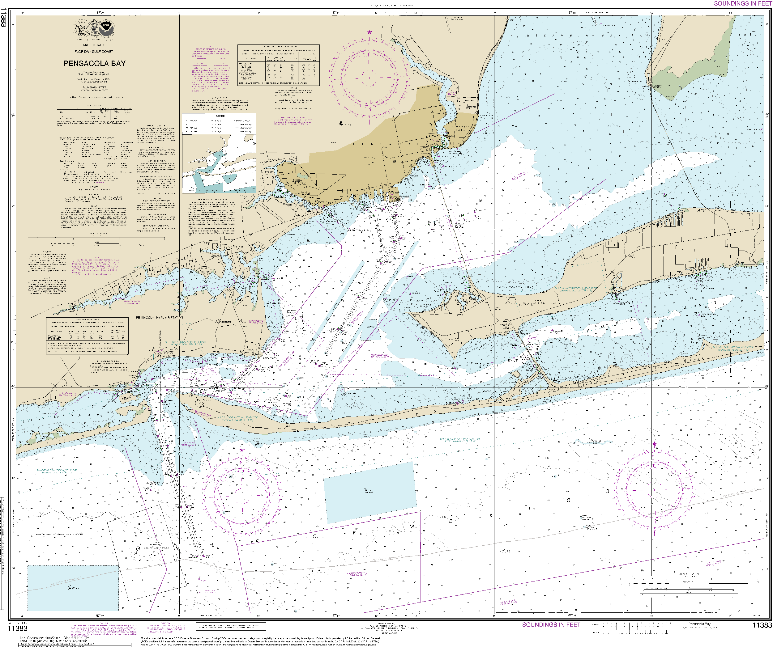 NOAA Nautical Chart 11383: Pensacola Bay