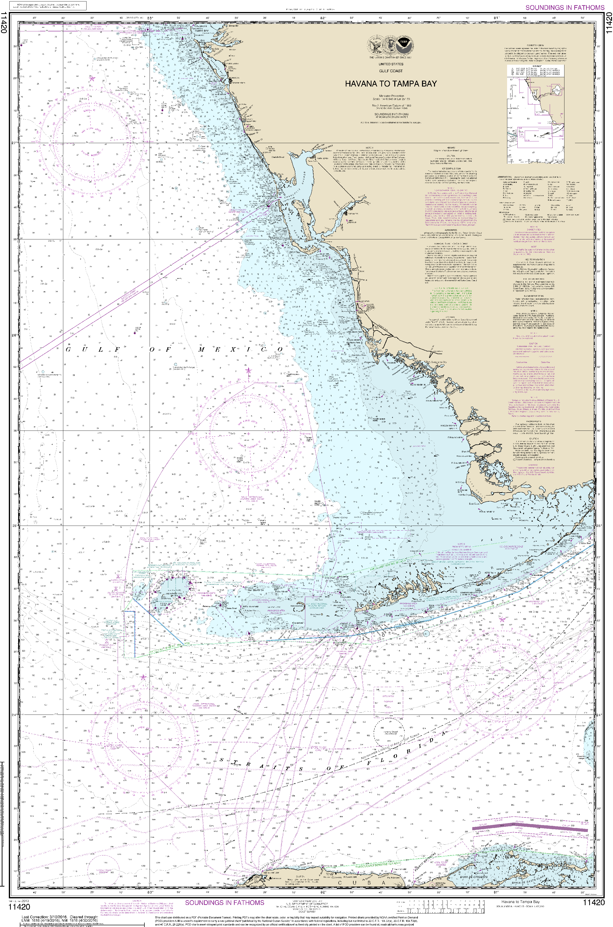 NOAA Nautical Chart 11420: Havana to Tampa Bay