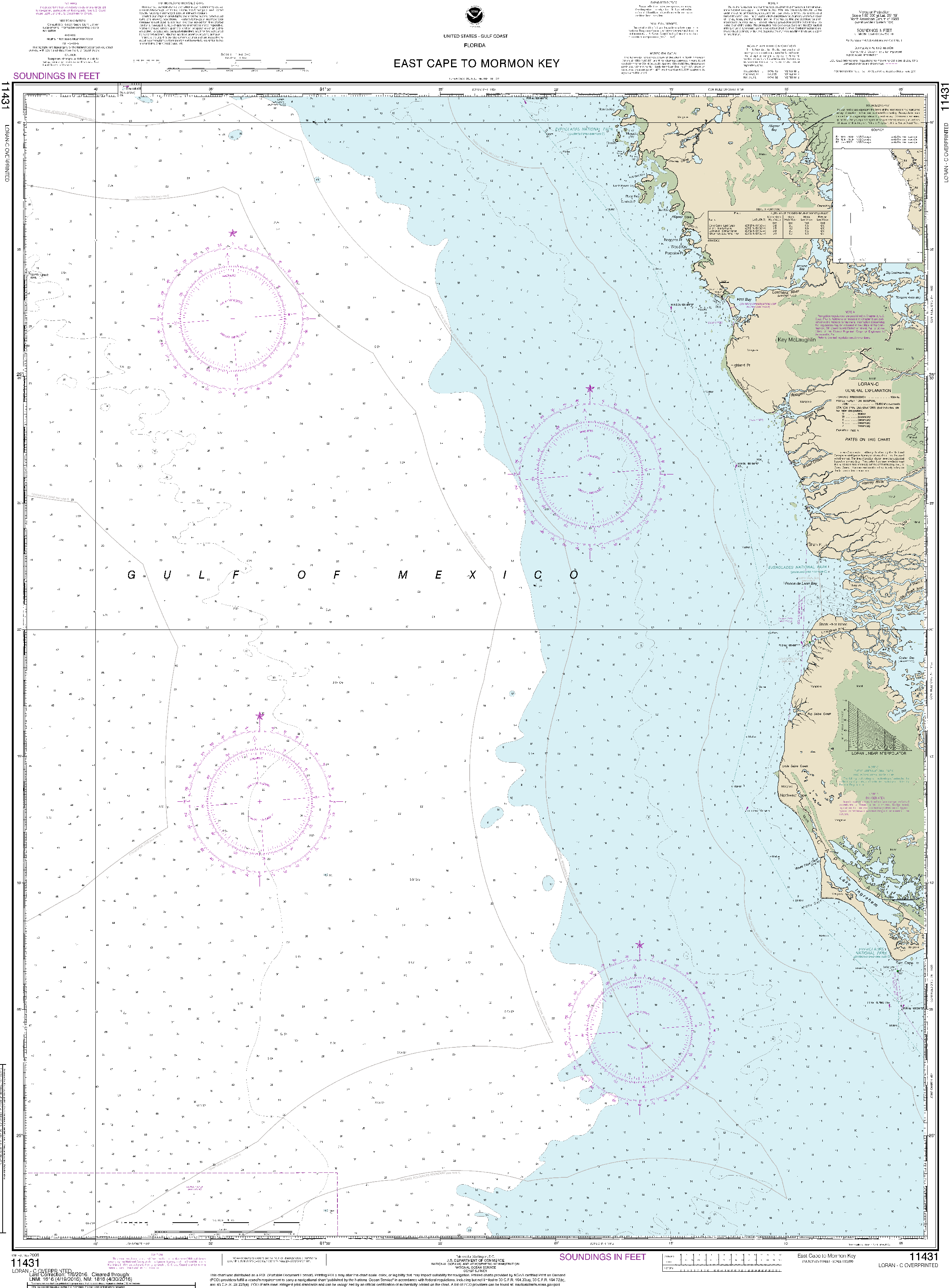 NOAA Nautical Chart 11431: East Cape to Mormon Key