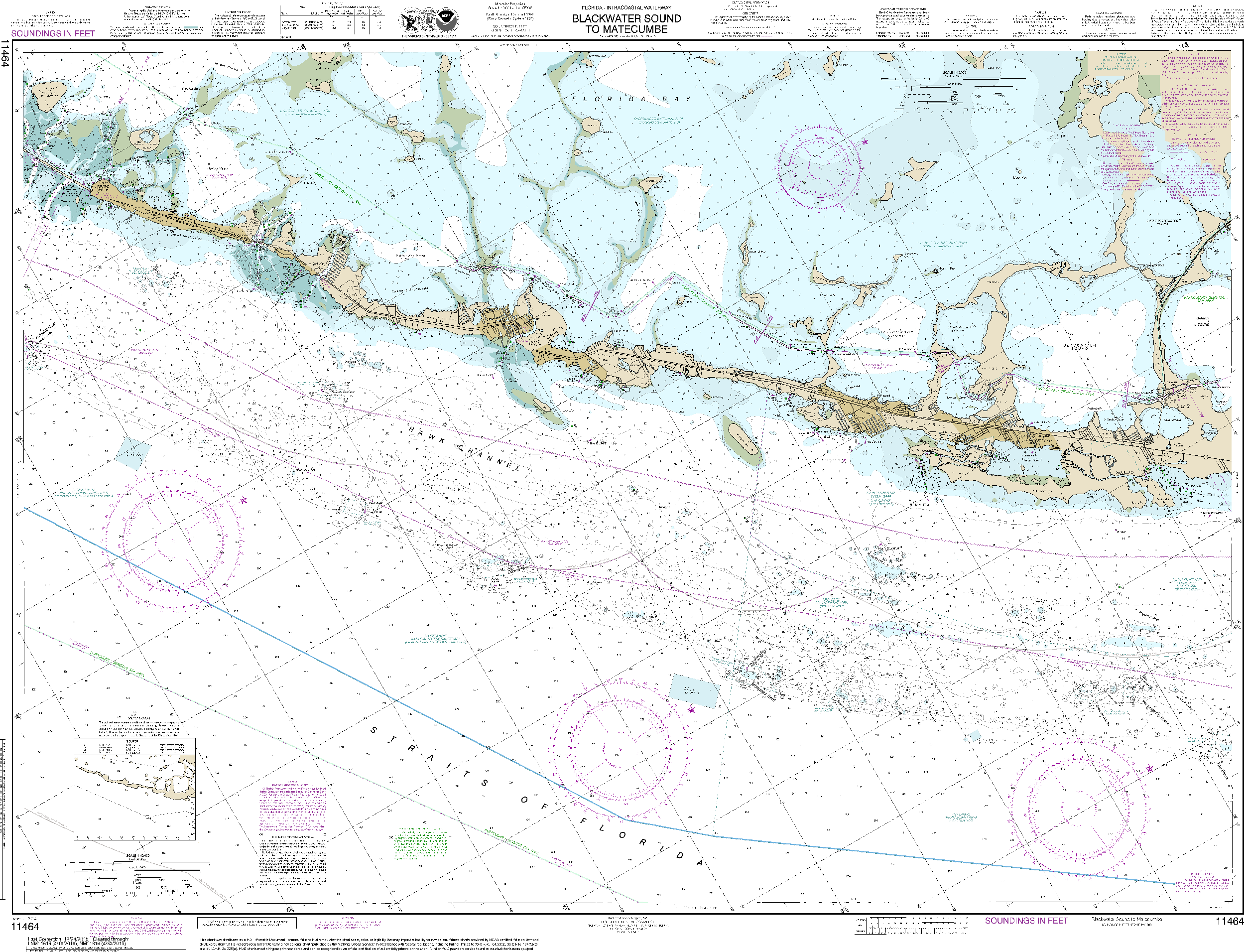 NOAA Nautical Chart 11464: Intracoastal Waterway Blackwater Sound To Matecumbe