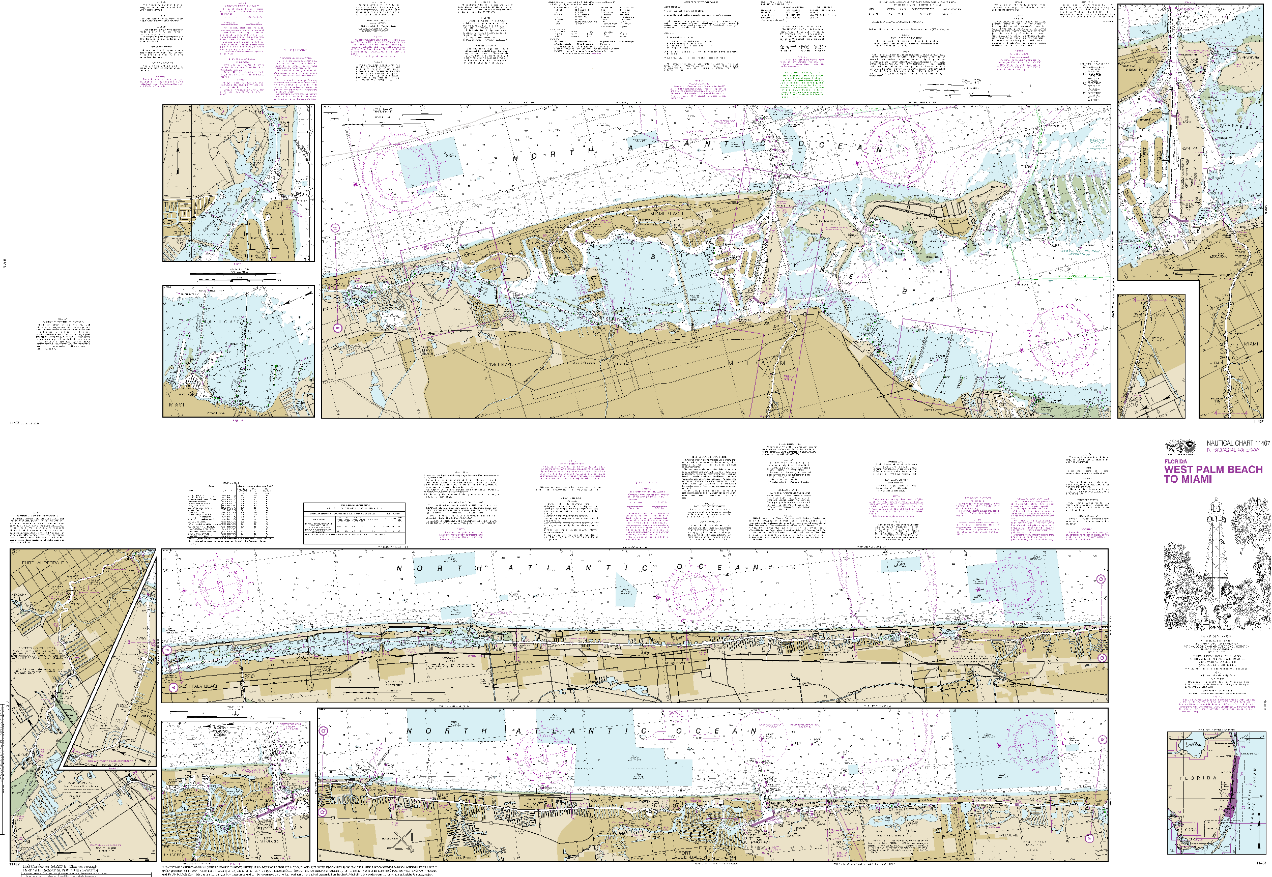 NOAA Nautical Chart 11467: Intracoastal Waterway West Palm Beach to Miami