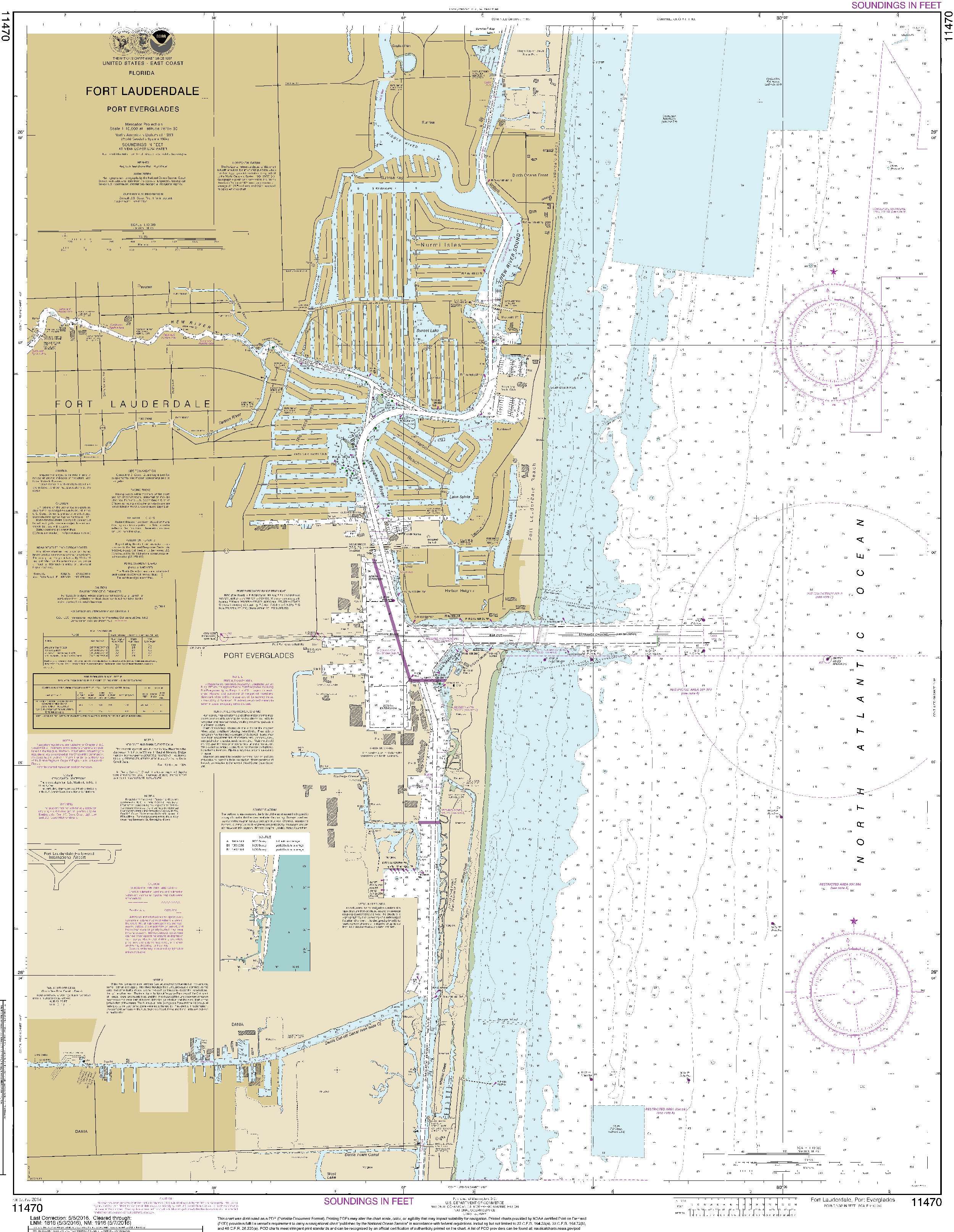 NOAA Nautical Chart 11470: Fort Lauderdale Port Everglades 