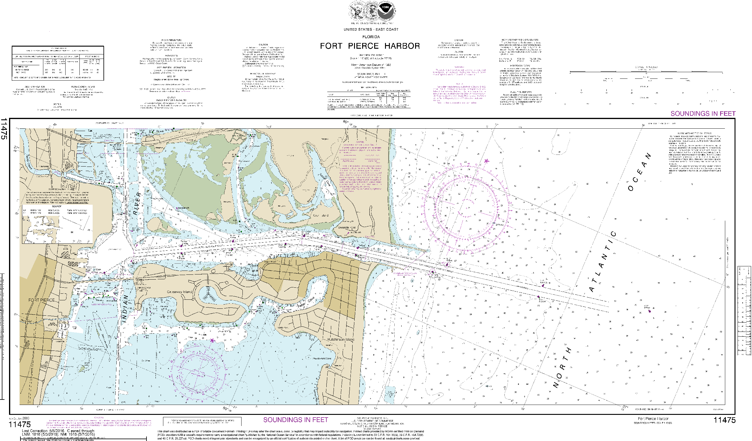 NOAA Nautical Chart 11475: Fort Pierce Harbor