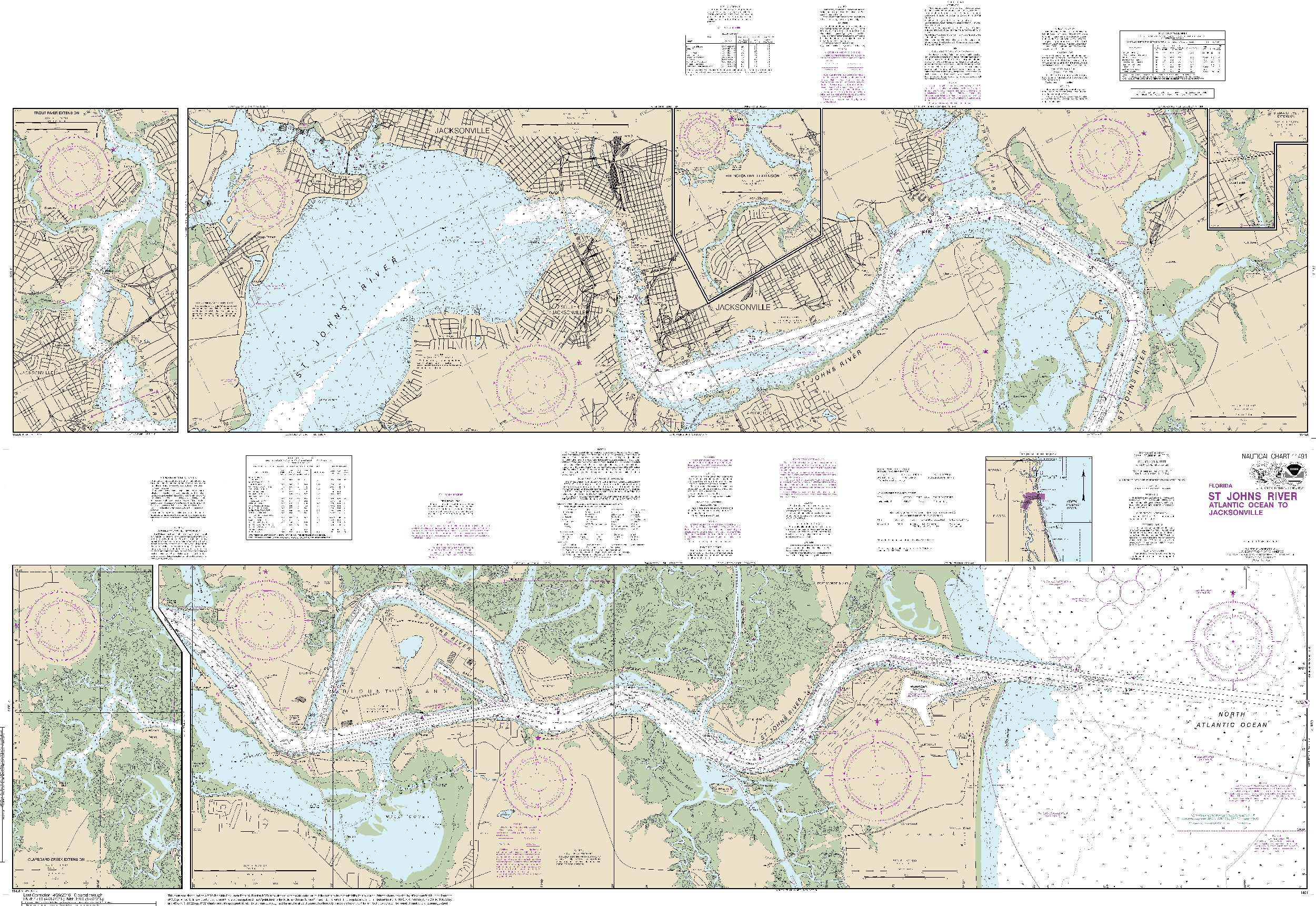 NOAA Nautical Chart 11491: St. Johns River-Atlantic Ocean to Jacksonville