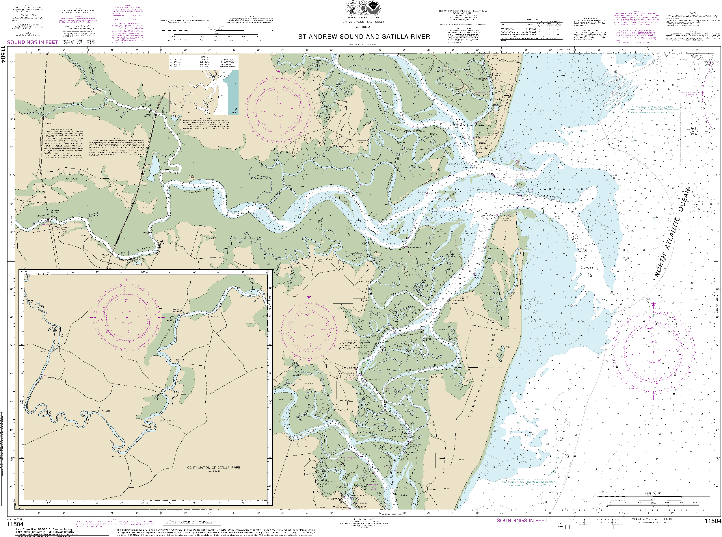 NOAA Nautical Chart 11504: St. Andrew Sound and Satilla River