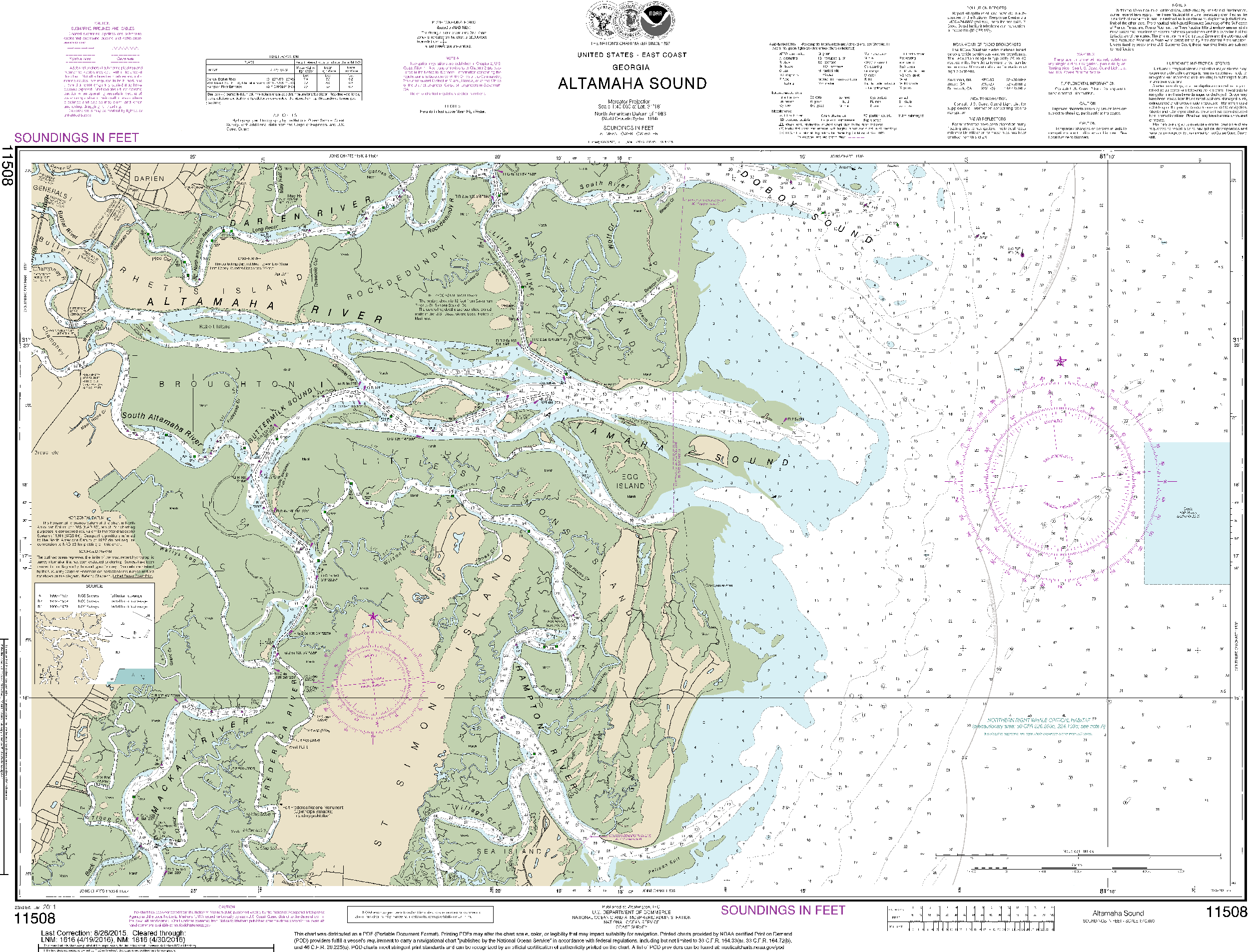 NOAA Nautical Chart 11508: Altamaha Sound