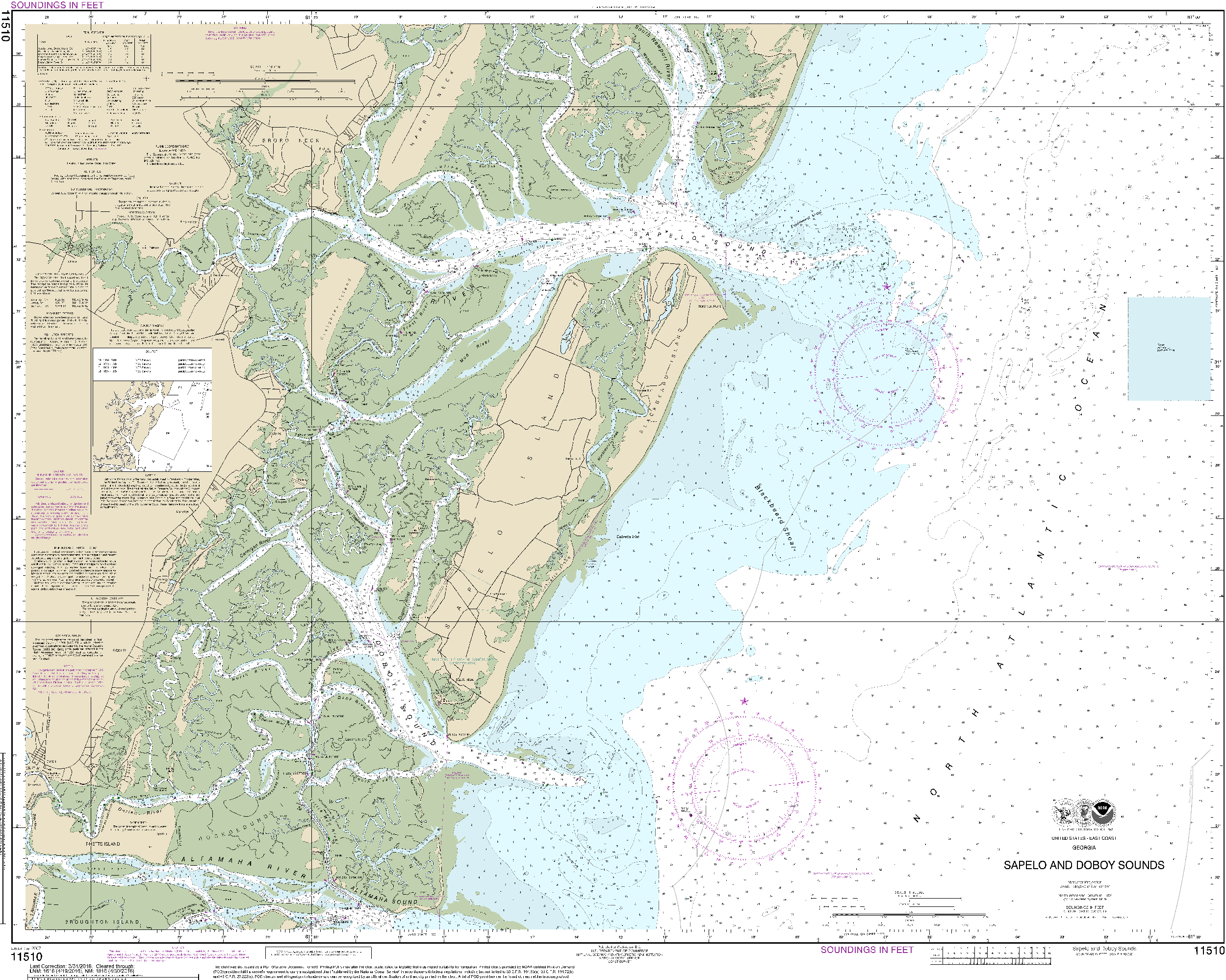 NOAA Nautical Chart 11510: Sapelo and Doboy Sounds
