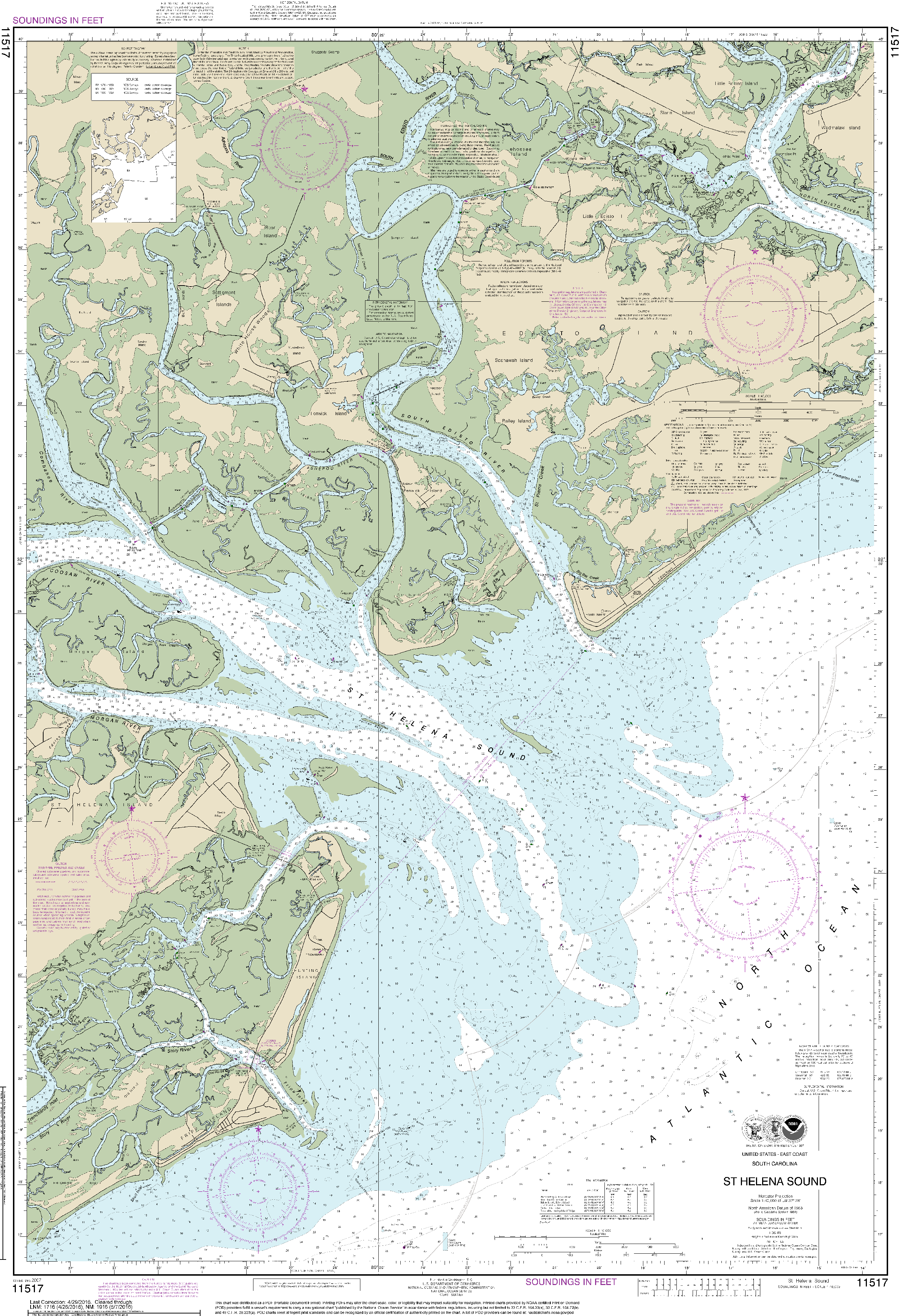 NOAA Nautical Chart 11517: St. Helena Sound