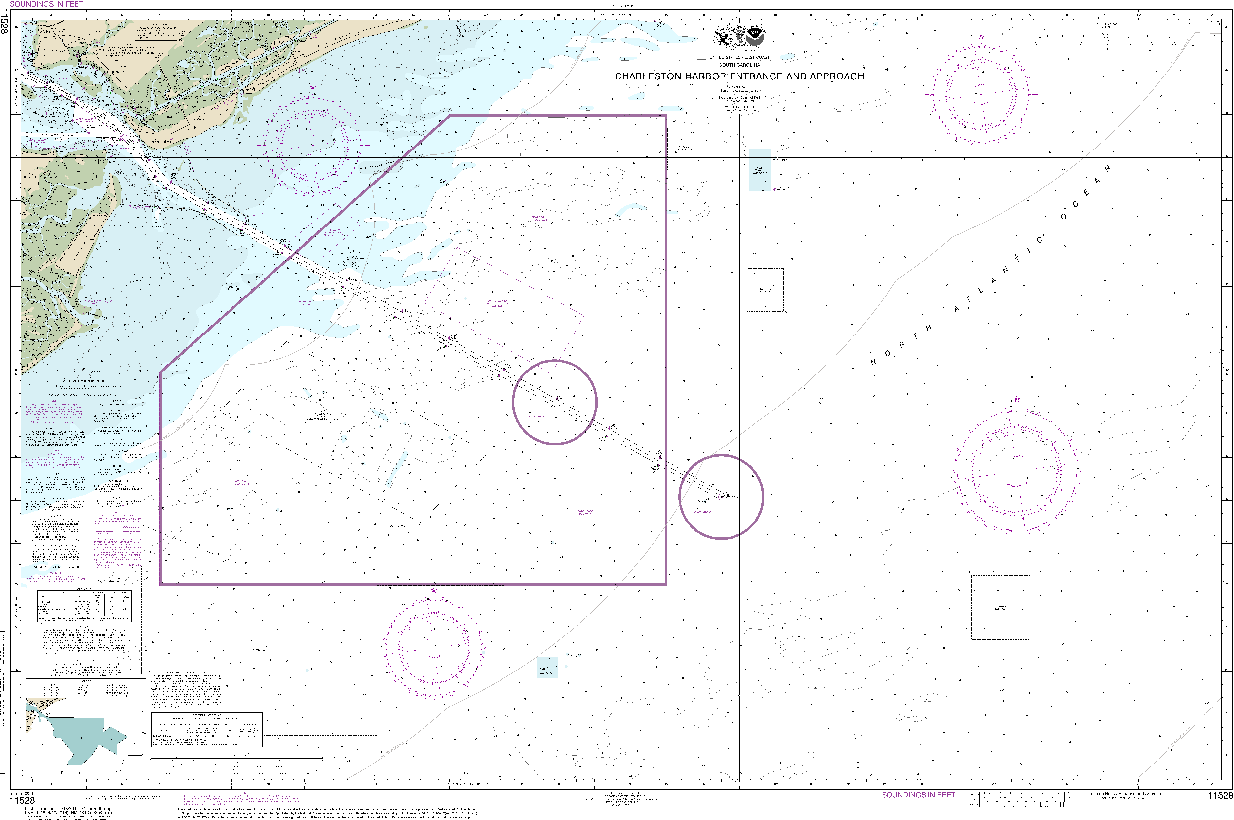 NOAA Nautical Chart 11528: Charleston Harbor Entrance and Approach