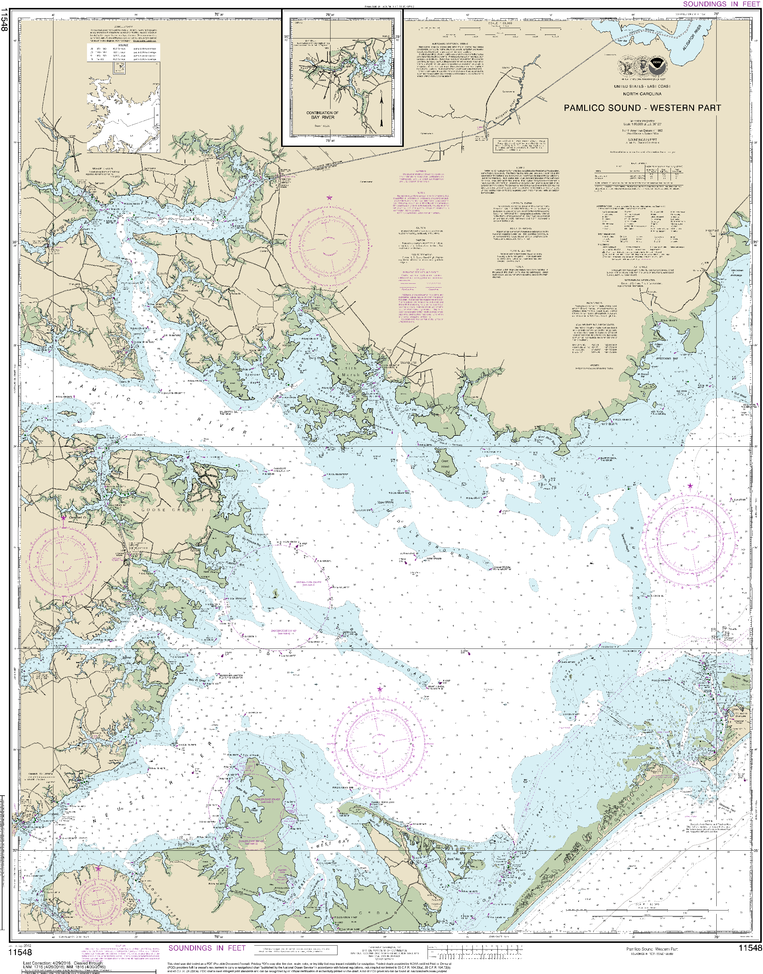 NOAA Nautical Chart 11548: Pamlico Sound Western Part