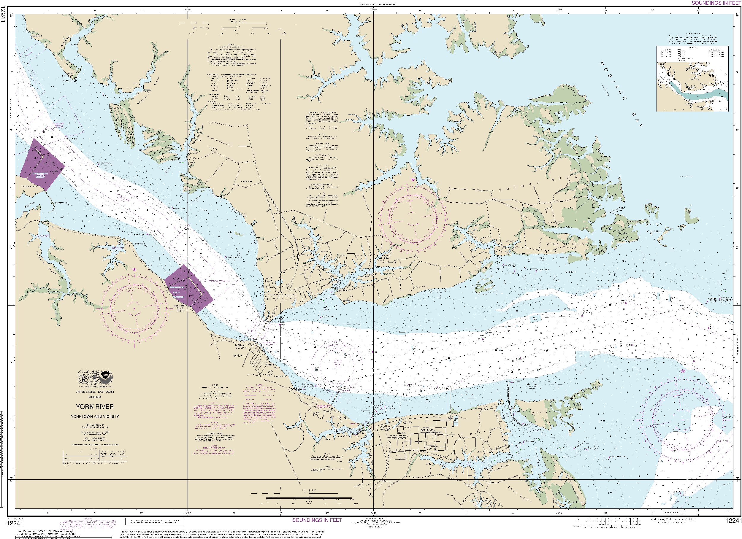 NOAA Nautical Chart 12241: York River Yorktown and Vicinity