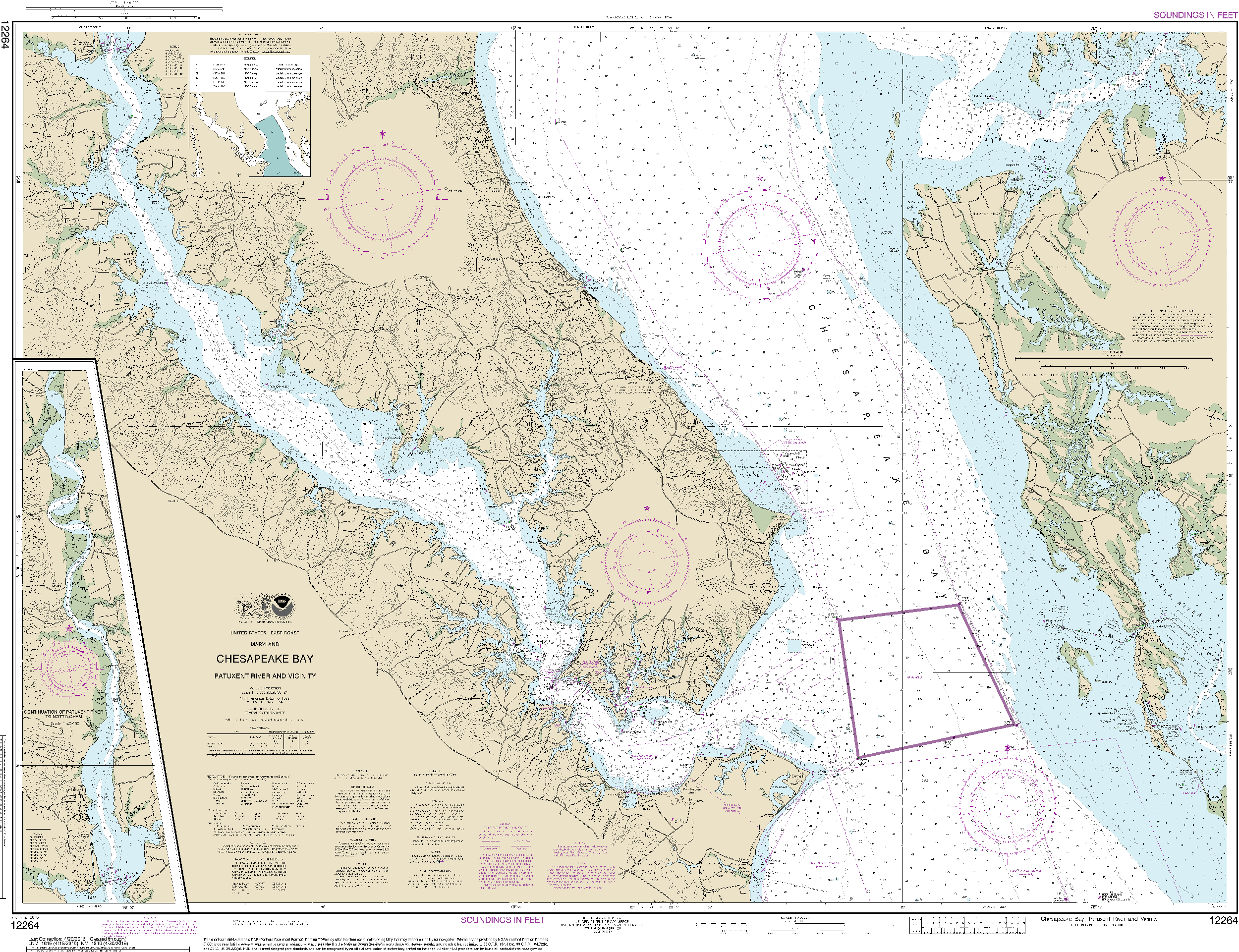 NOAA Nautical Chart 12264: Chesapeake Bay Patuxent River and Vicinity