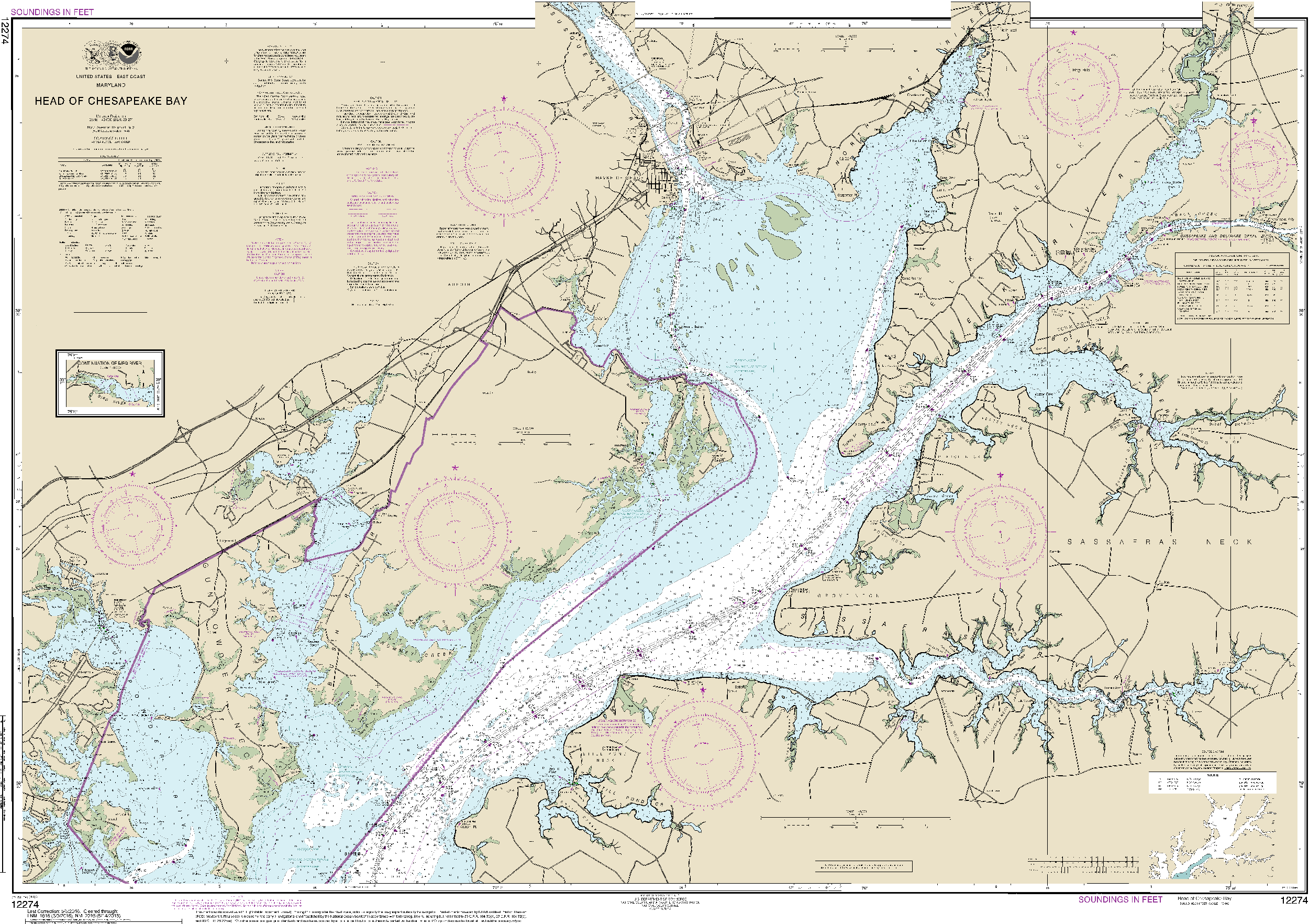 NOAA Nautical Chart 12274: Head of Chesapeake Bay