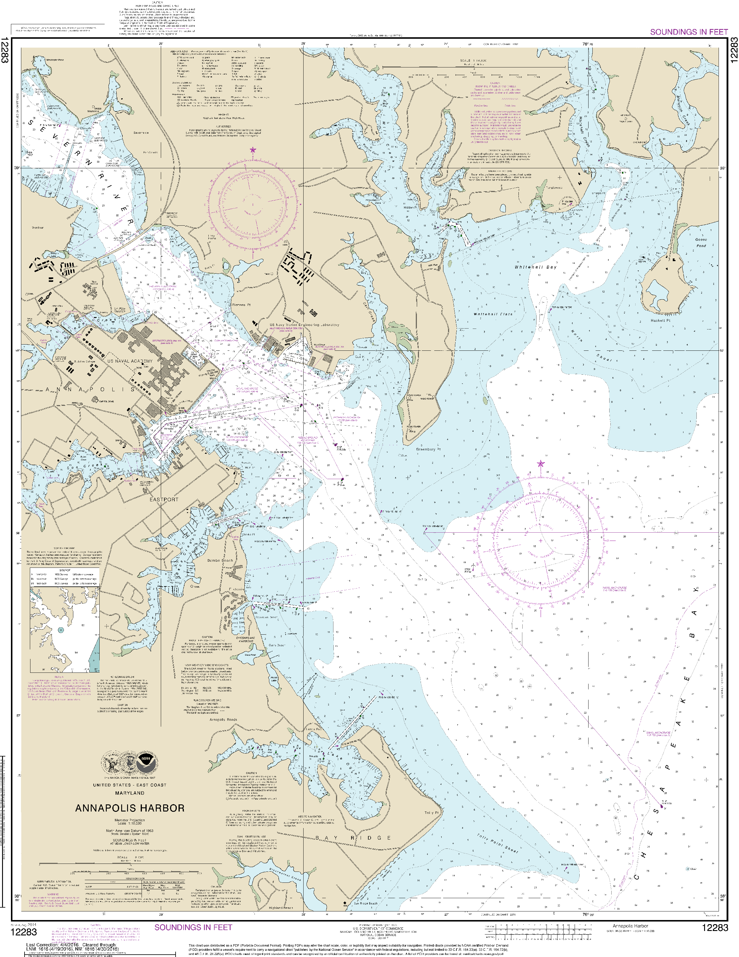 NOAA Nautical Chart 12283: Annapolis Harbor